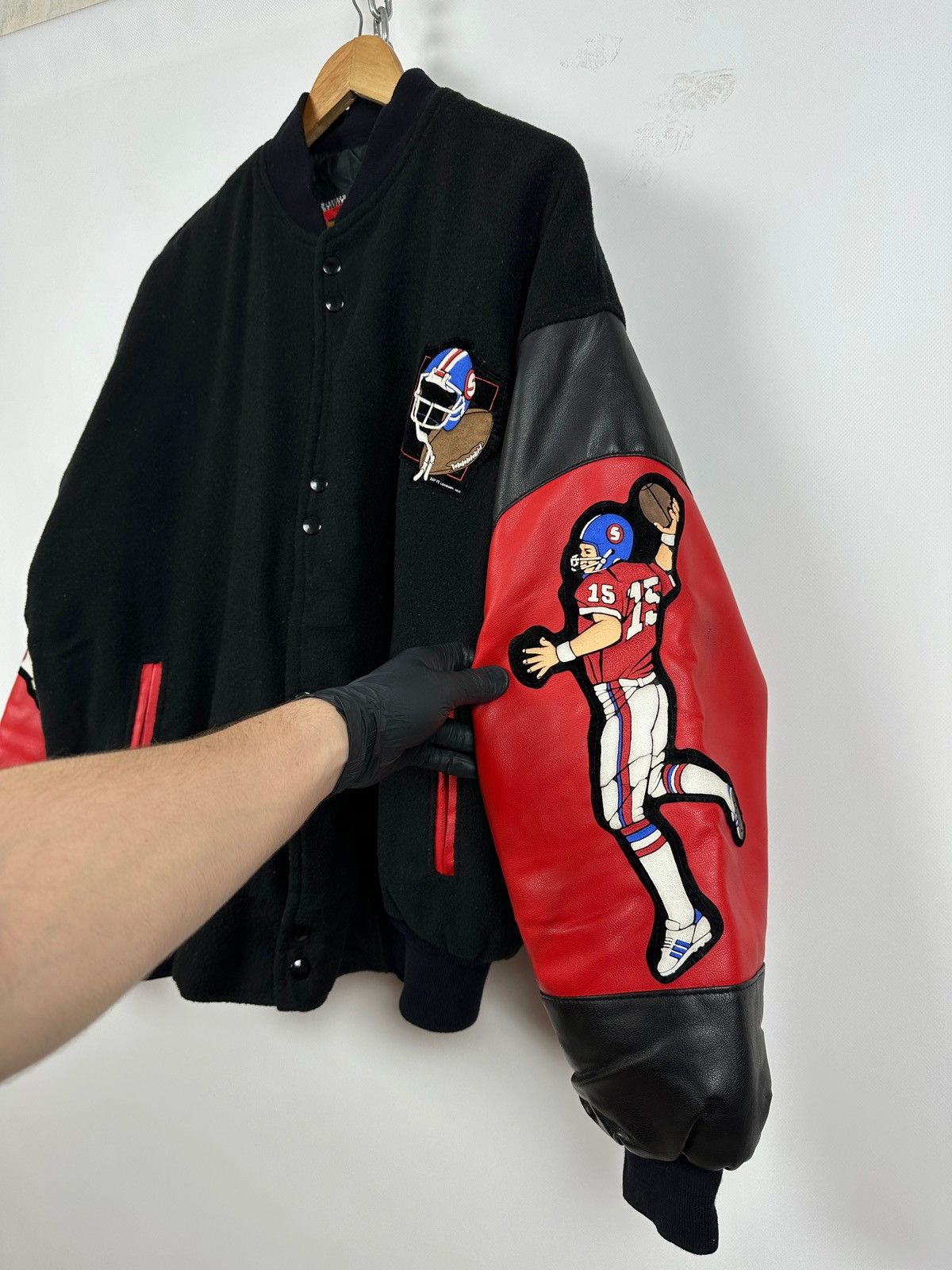 NFL 90s Vintage Super Bowl USA Zip It Varsity Bomber Jacket Size US L / EU 52-54 / 3 - 8 Thumbnail