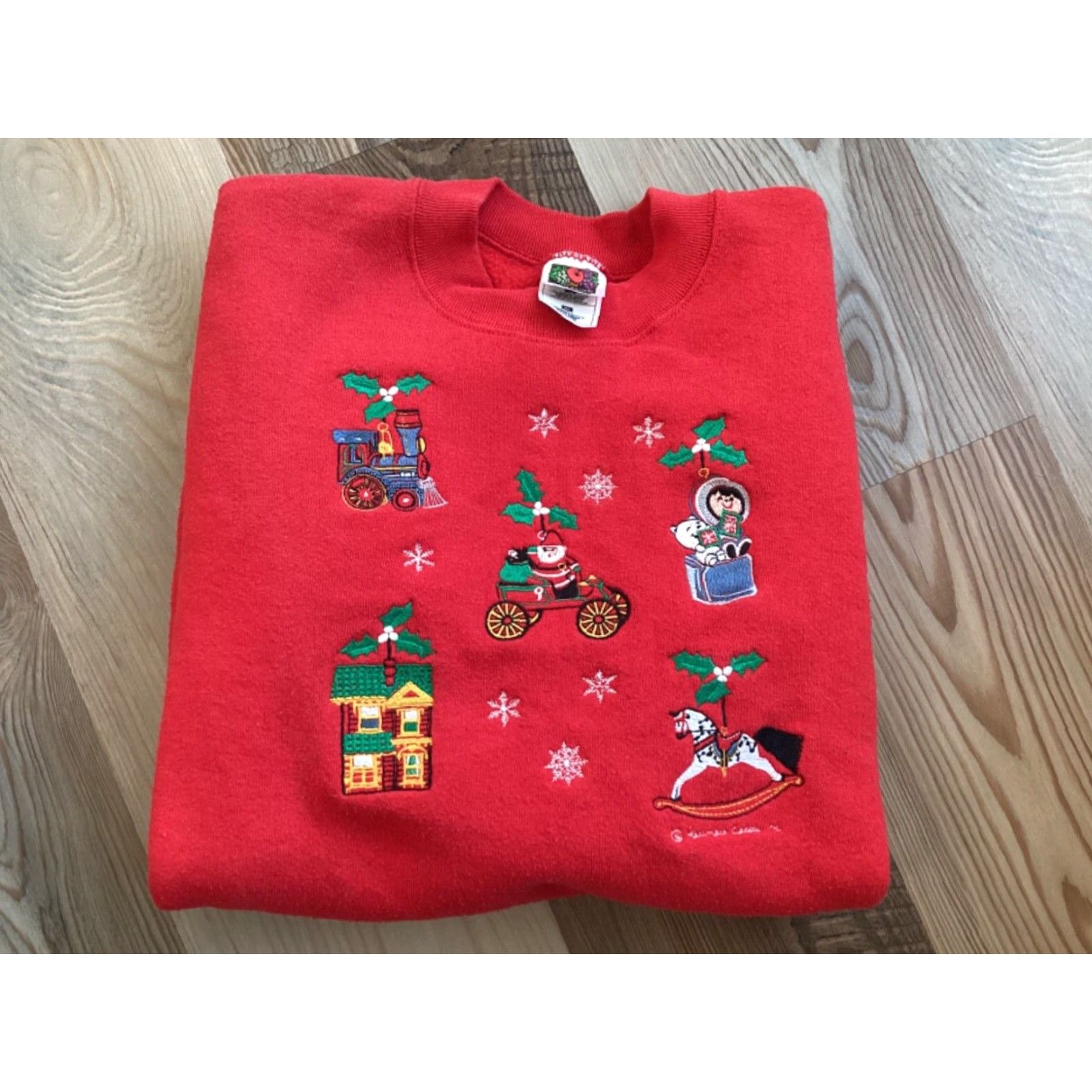 Fruit Of The Loom Vtg Hallmark Christmas Sweatshirt w/ Vtg Embroidered Keepsake Ornaments XL Size XL / US 12-14 / IT 48-50 - 6 Thumbnail