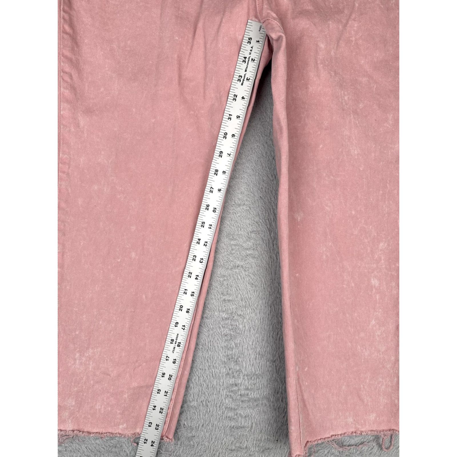Vintage Time and Tru Jeans Women 18 Pink High Rise Button Fly Cropped Straight Denim Raw Hem Size 40" / US 18 - 7 Thumbnail
