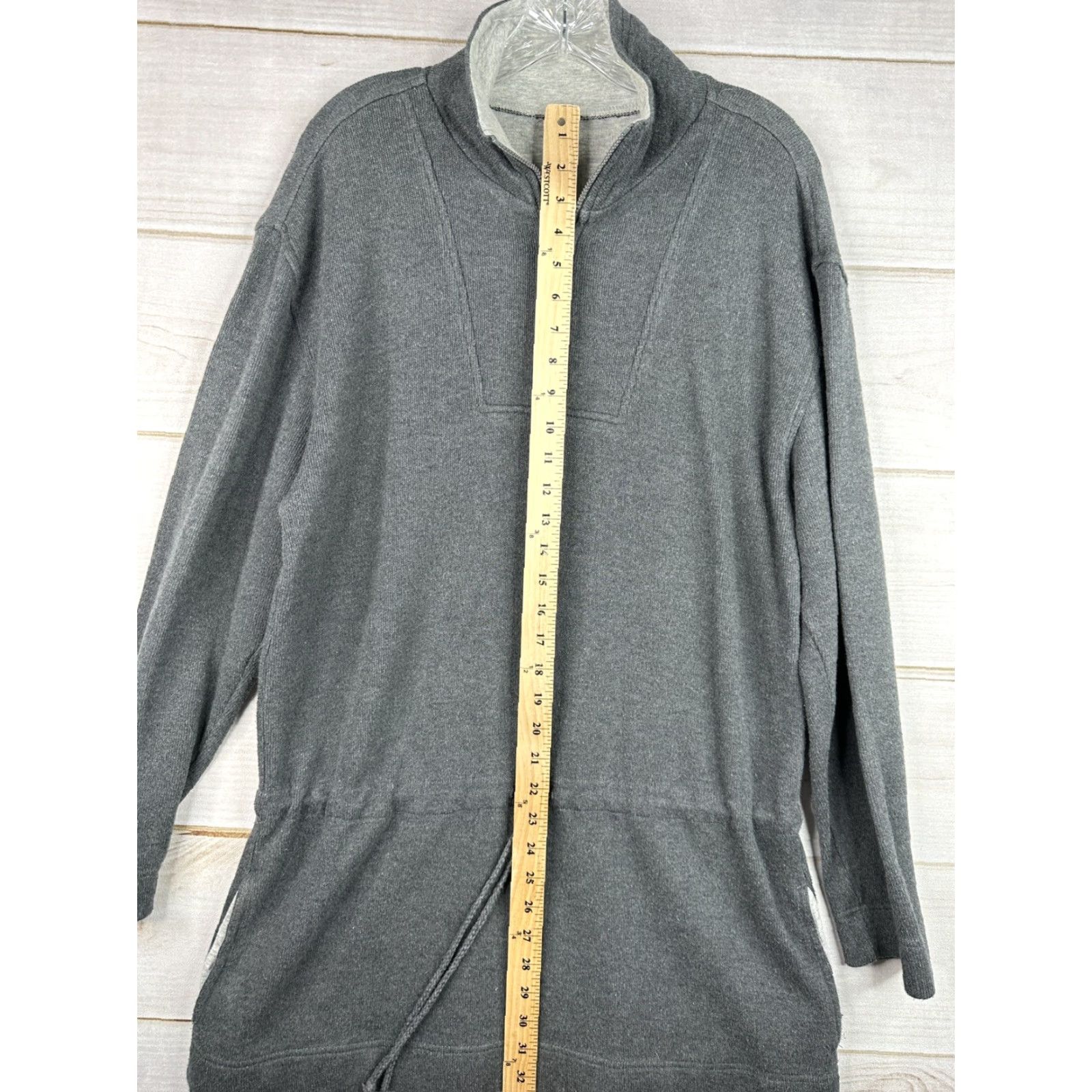 Lands' End VINTAGE Lands End Sweatshirt Womens M Gray Pullover 1/4 Zip Zip Front Pockets Stretch Knit Cotton Blend Casual Activewear Size M / US 6-8 / IT 42-44 - 6 Thumbnail