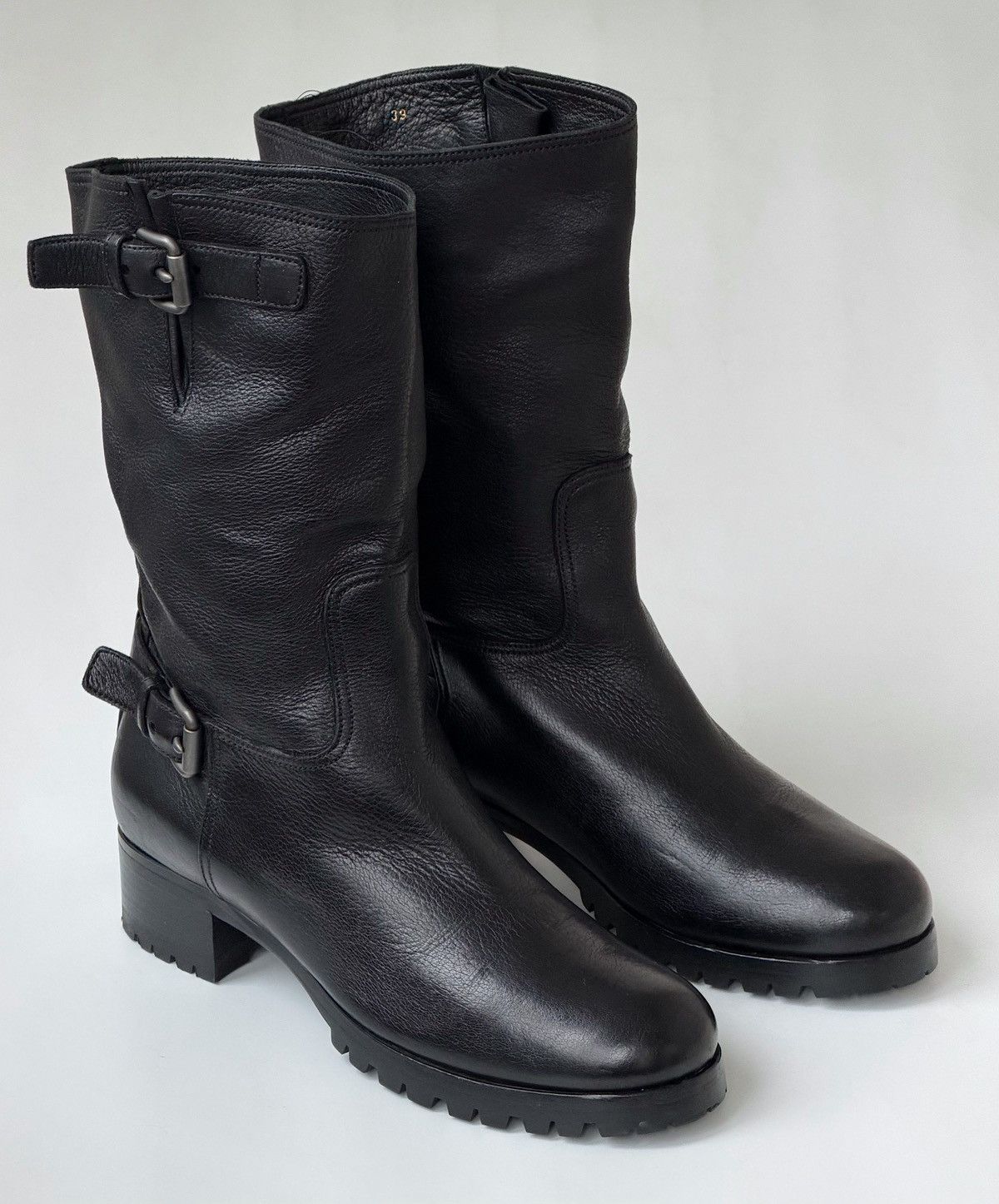 Prada PRADA FW 2014 Biker Buckle Leather Boots miu miu runway logo Size US 9 / IT 39 - 4 Thumbnail
