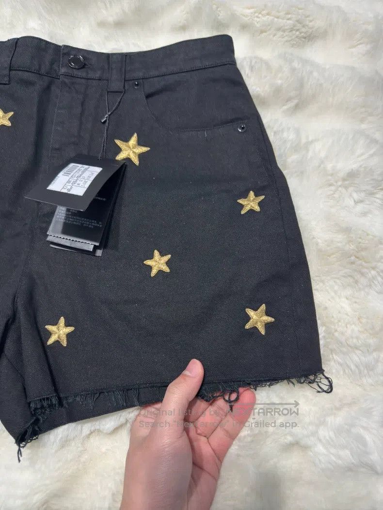 Saint Laurent Paris Saint Laurent Paris Star embroidery women's denim shorts Size 37" - 2 Thumbnail