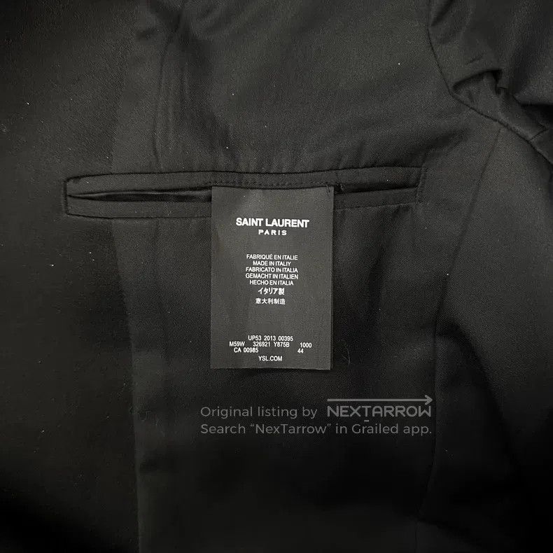Saint Laurent Paris Saint Laurent Paris Double-Breasted Black Smoking Coat Size US S / EU 44-46 / 1 - 3 Thumbnail