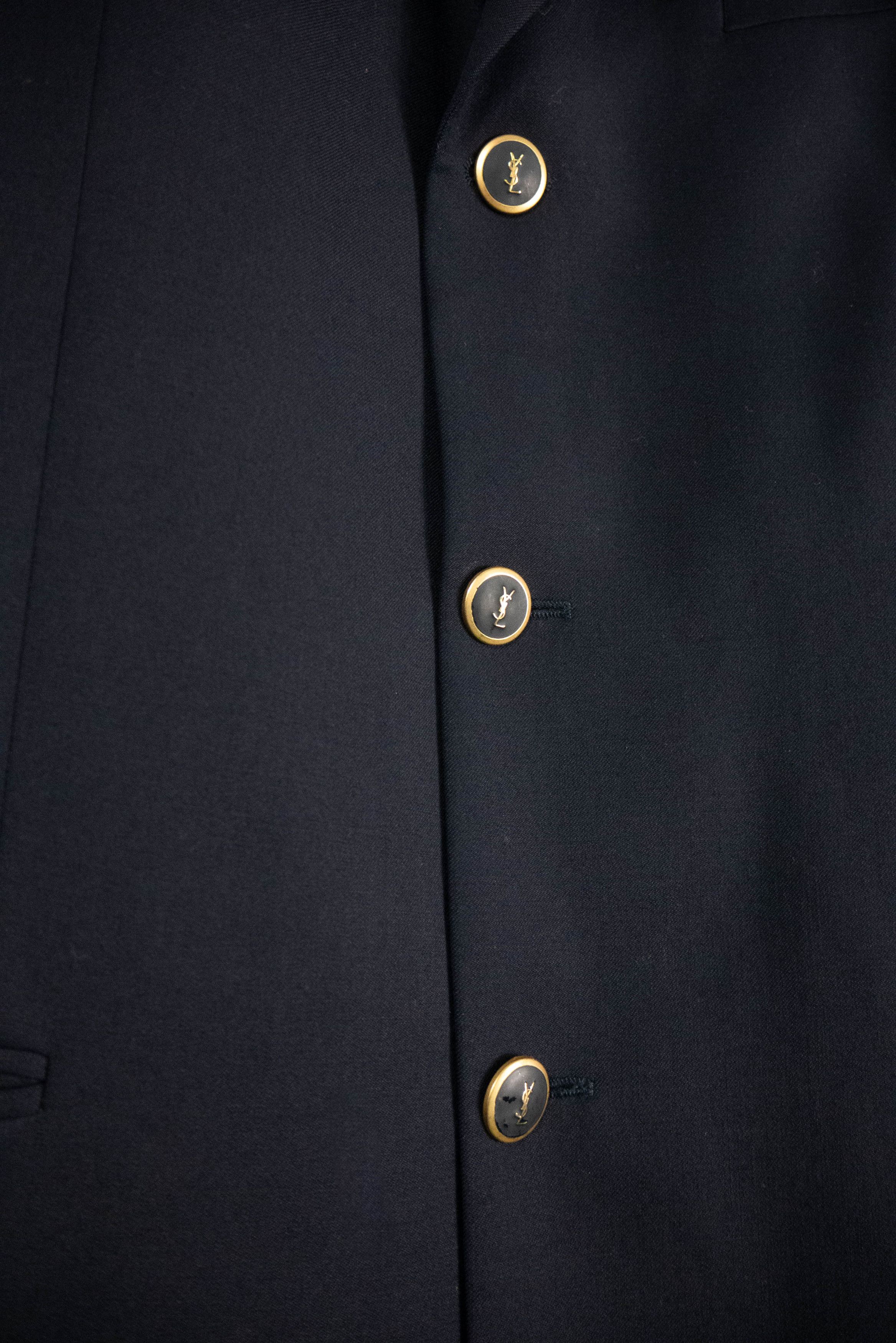 Designer × Yves Saint Laurent Ysl Yves Saint Laurent blazer fastened with gold buttons Size 50R - 7 Thumbnail