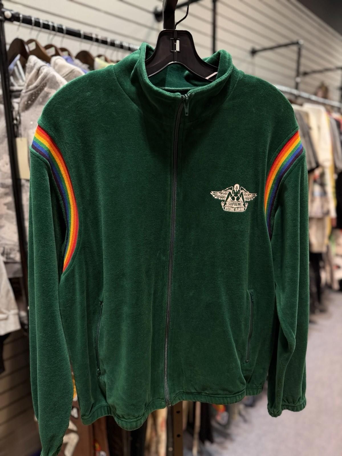 Supreme Supreme X Hysteric Glamour Velour Track Jacket Green Medium Size US M / EU 48-50 / 2 - 2 Thumbnail