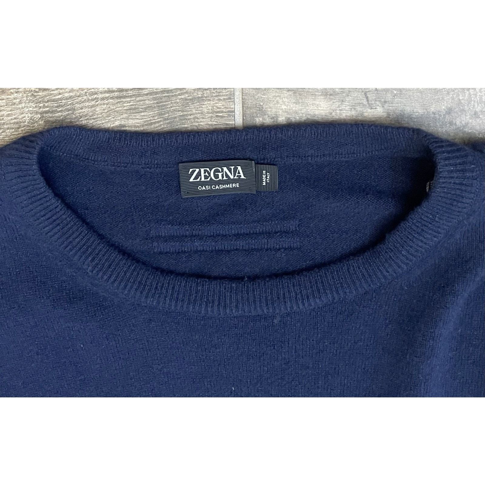Ermenegildo Zegna $1795 NWT ZEGNA Cashmere Navy Crewneck Sweater Knit 56(2XL) Size US XL / EU 56 / 4 - 4 Thumbnail