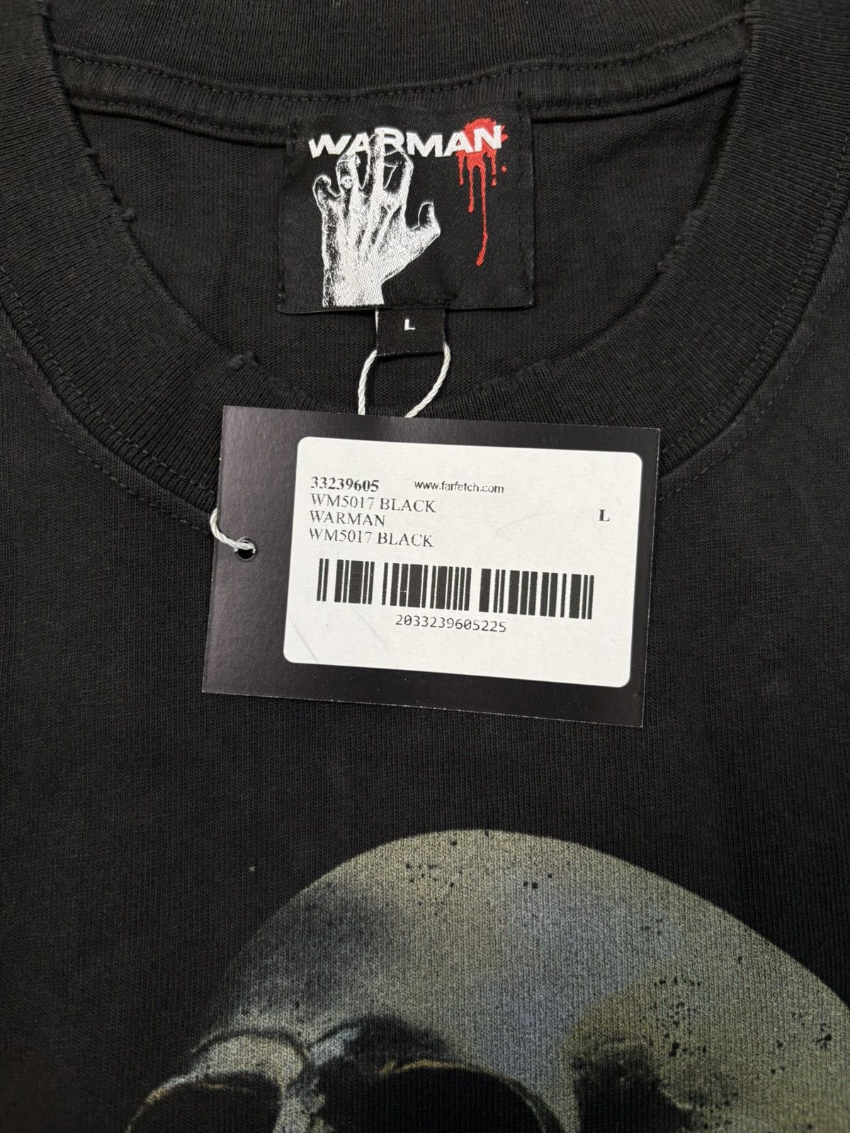 Vintage Warman Skeleton on Fire Graphic T-Shirt, Black Size US L / EU 52-54 / 3 - 7 Thumbnail