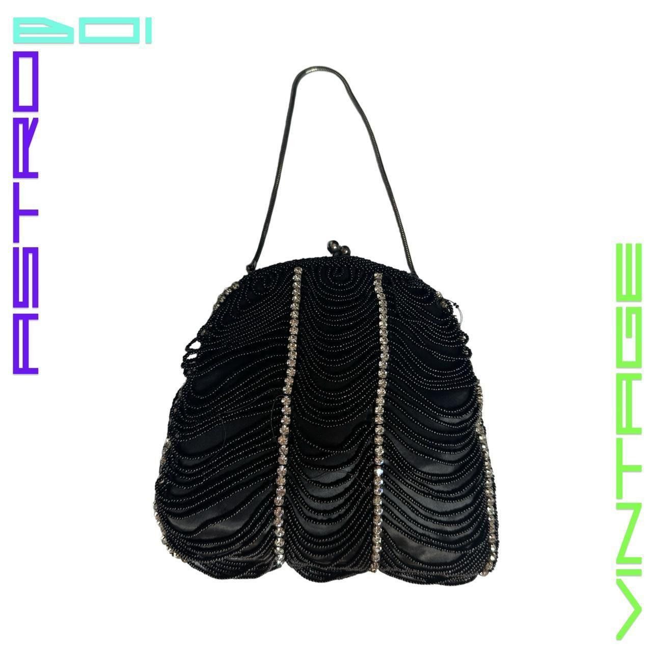 Other VINTAGE 20'S STYLE BLACK BEADED DIAMONTE EVENING PURSE Size ONE SIZE - 7 Thumbnail