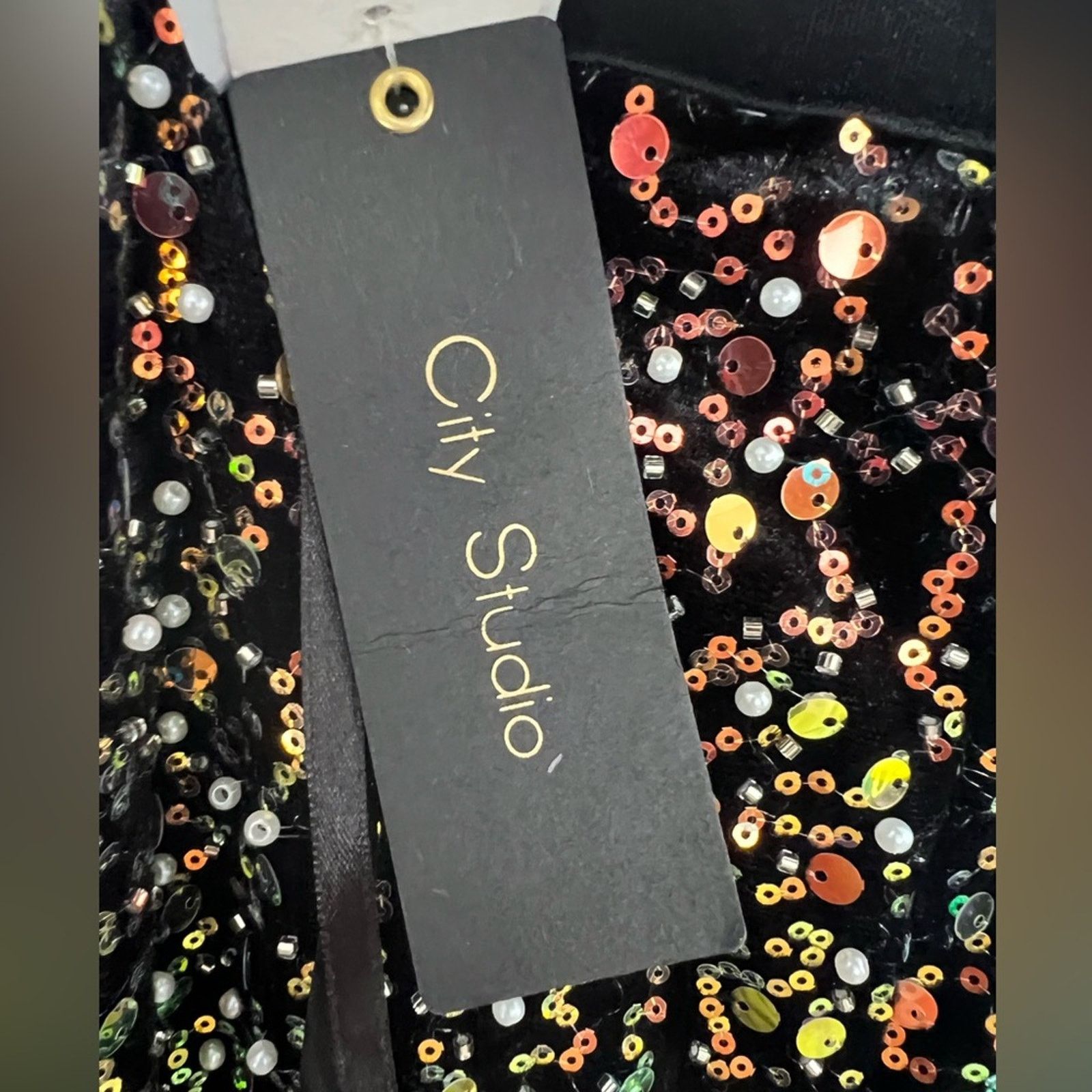 1989 STUDIO City Studios Womens Black Sequined Polyester Mini Dress NEW Size S / US 4 / IT 40 - 8 Thumbnail