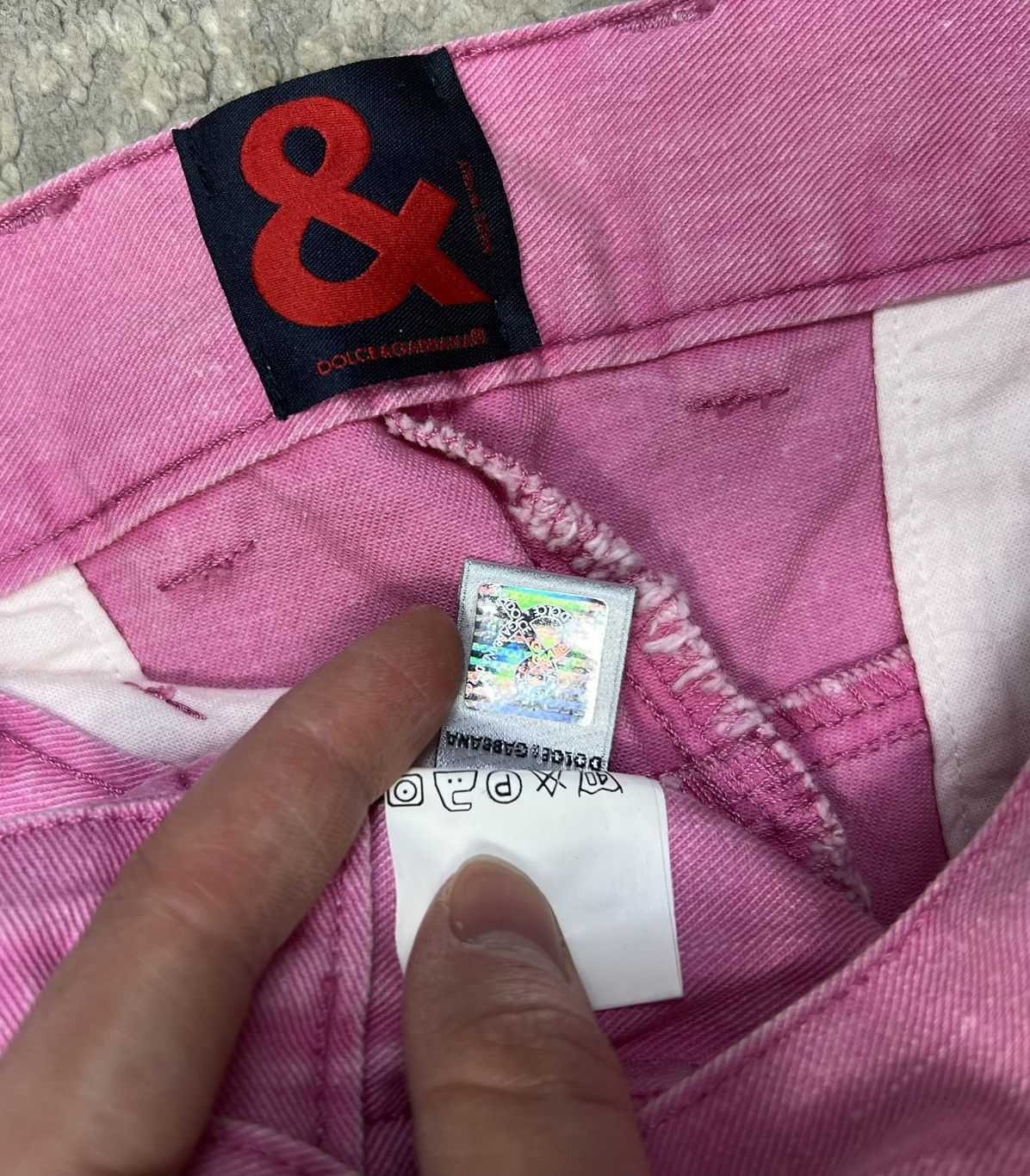 Dolce & Gabbana Unique Pink Dolce & Gabbana High End Holo Trousersq Size 30" / US 8 / IT 44 - 7 Thumbnail