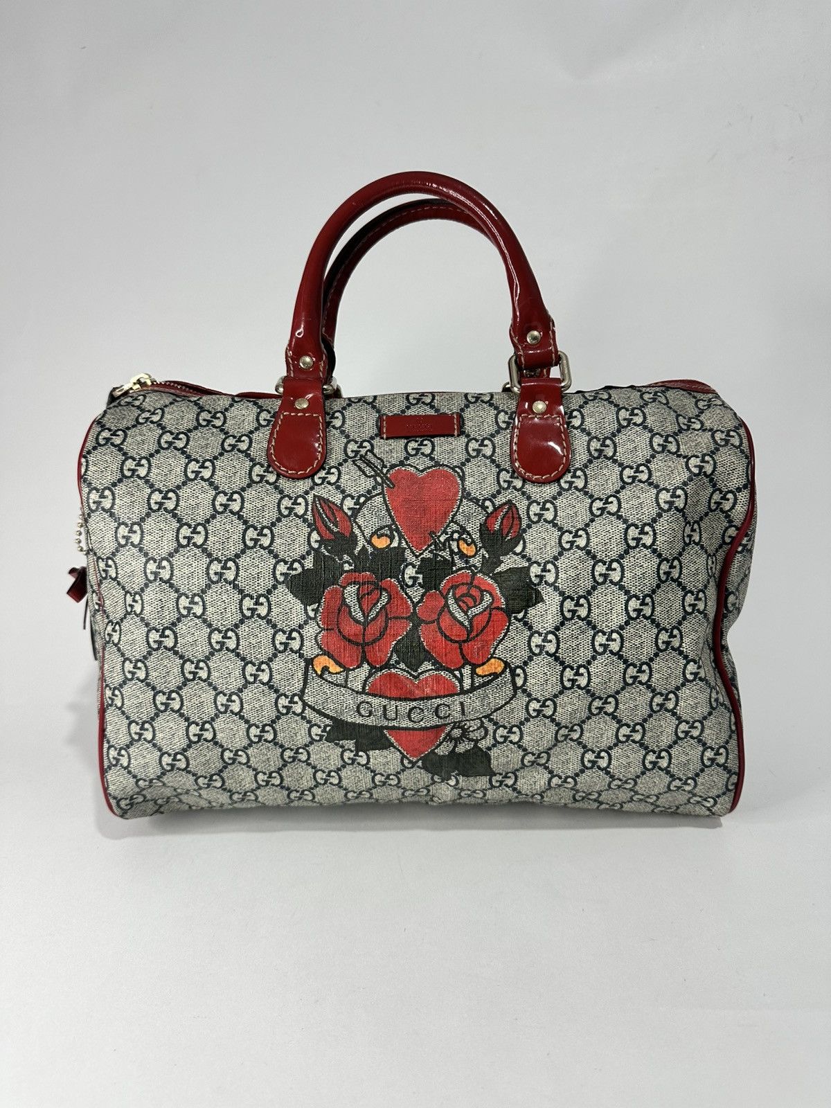 Gucci GUCCI Blue/Red GG Canvas Tattoo Heart Joy Boston Bag Size ONE SIZE - 1 Thumbnail