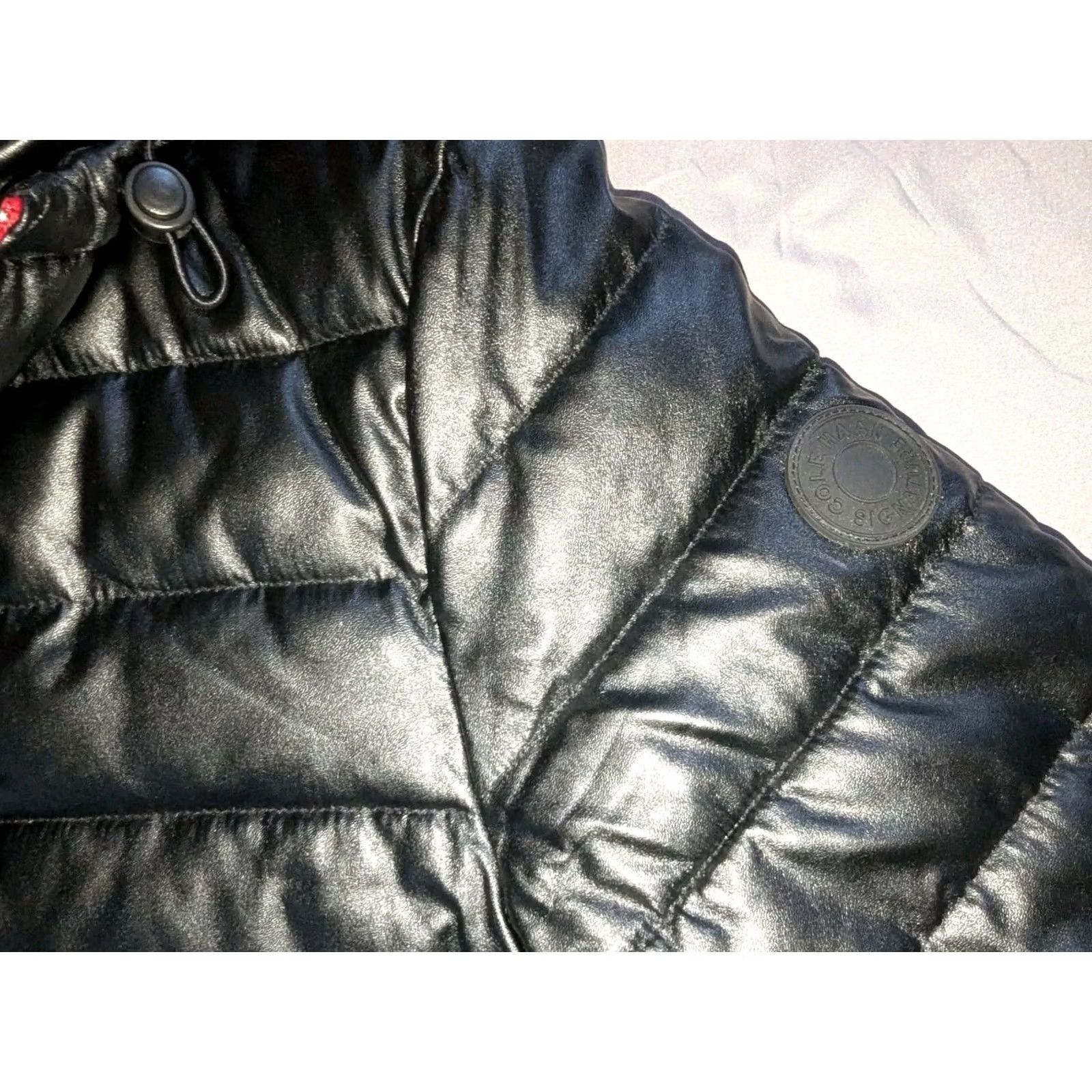 Cole Haan Cole Haan Jacket Men Small Black Signature Puffer Quilted Coat Faux Leather Zip Hooded Size US S / EU 44-46 / 1 - 5 Thumbnail