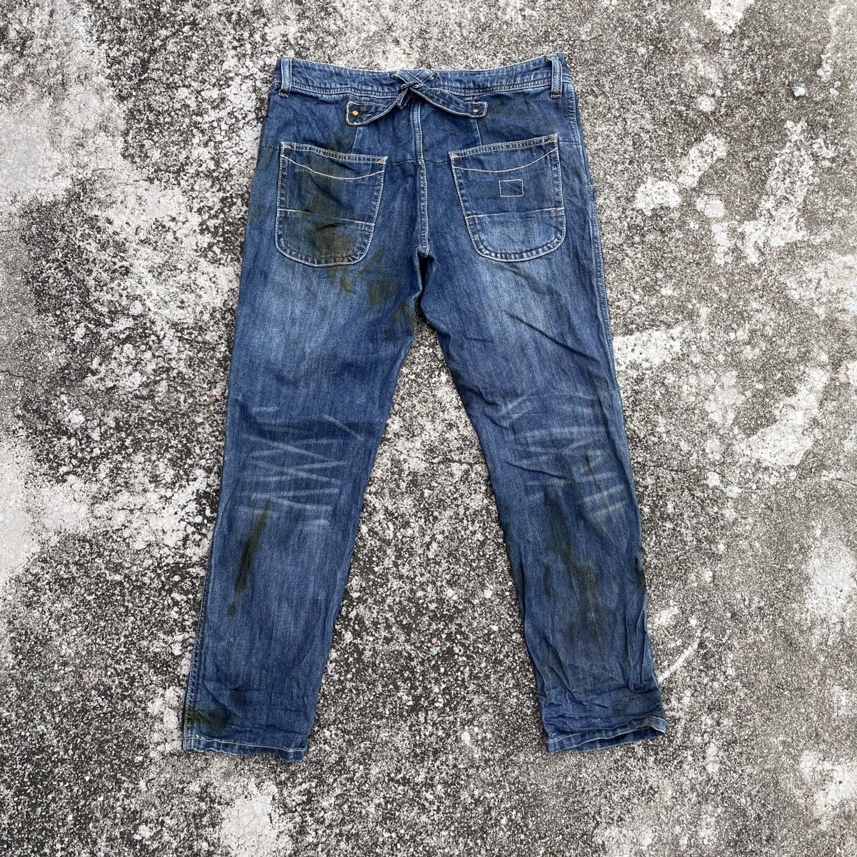 Japanese Brand Vintage In The Groove Buckle Belt Denim Jeans Size US 34 / EU 50 - 7 Thumbnail