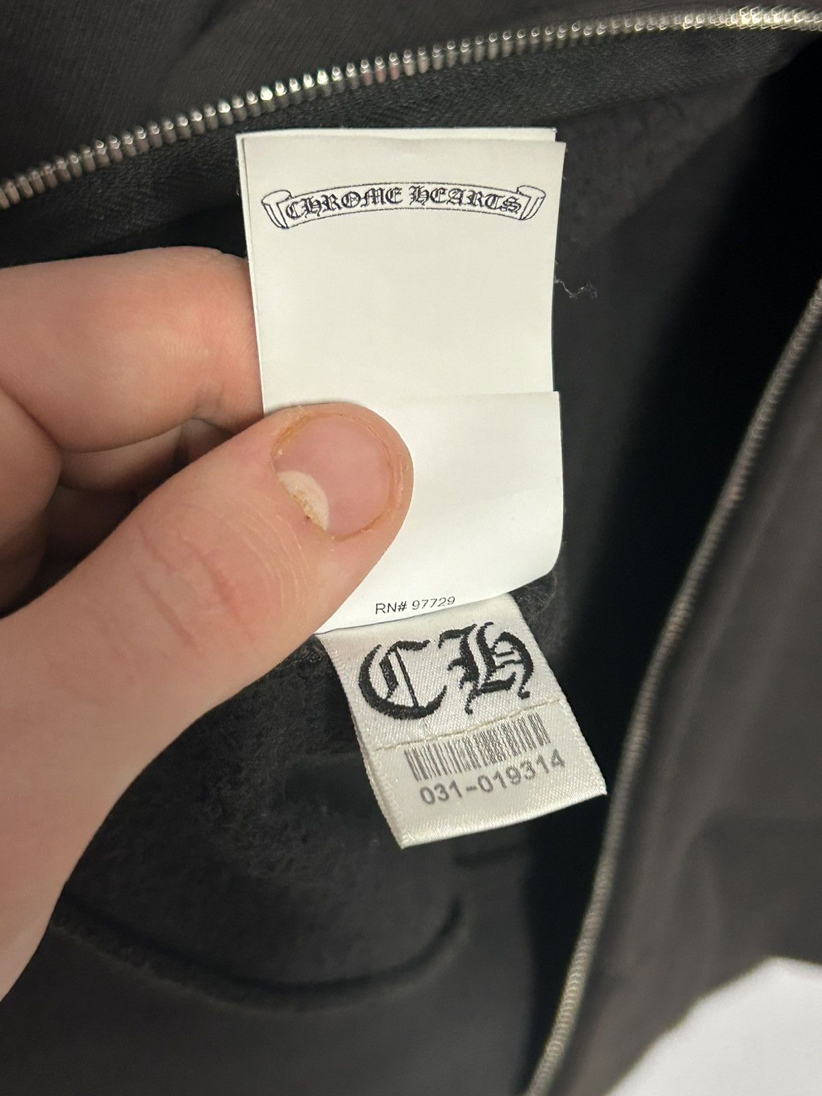 Chrome Hearts Paperjam Cross Patch Zip Up Hoodie Black