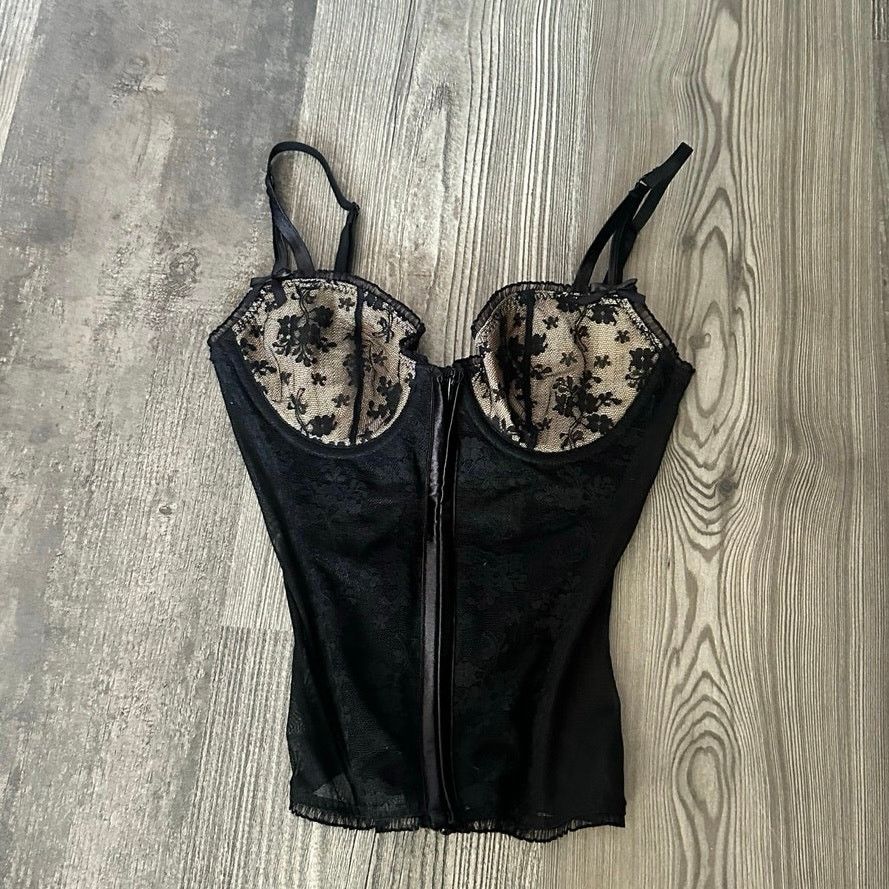 Betsey Johnson betsey johnson nude black lace bralette corset tank top Size S / US 4 / IT 40 - 1 Thumbnail