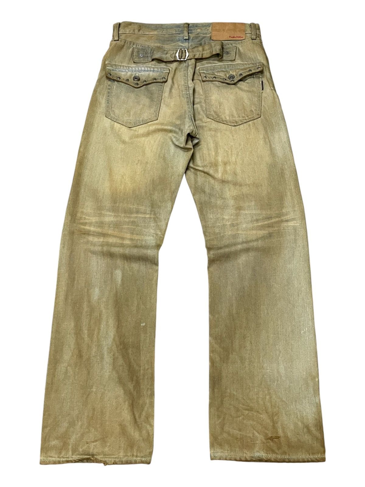 Japanese Brand × Le Grande Bleu (L.G.B.) × Purple Purple & Yellow Pierced Studded Double Knee Muddy Jeans Size US 30 / EU 46 - 2 Thumbnail
