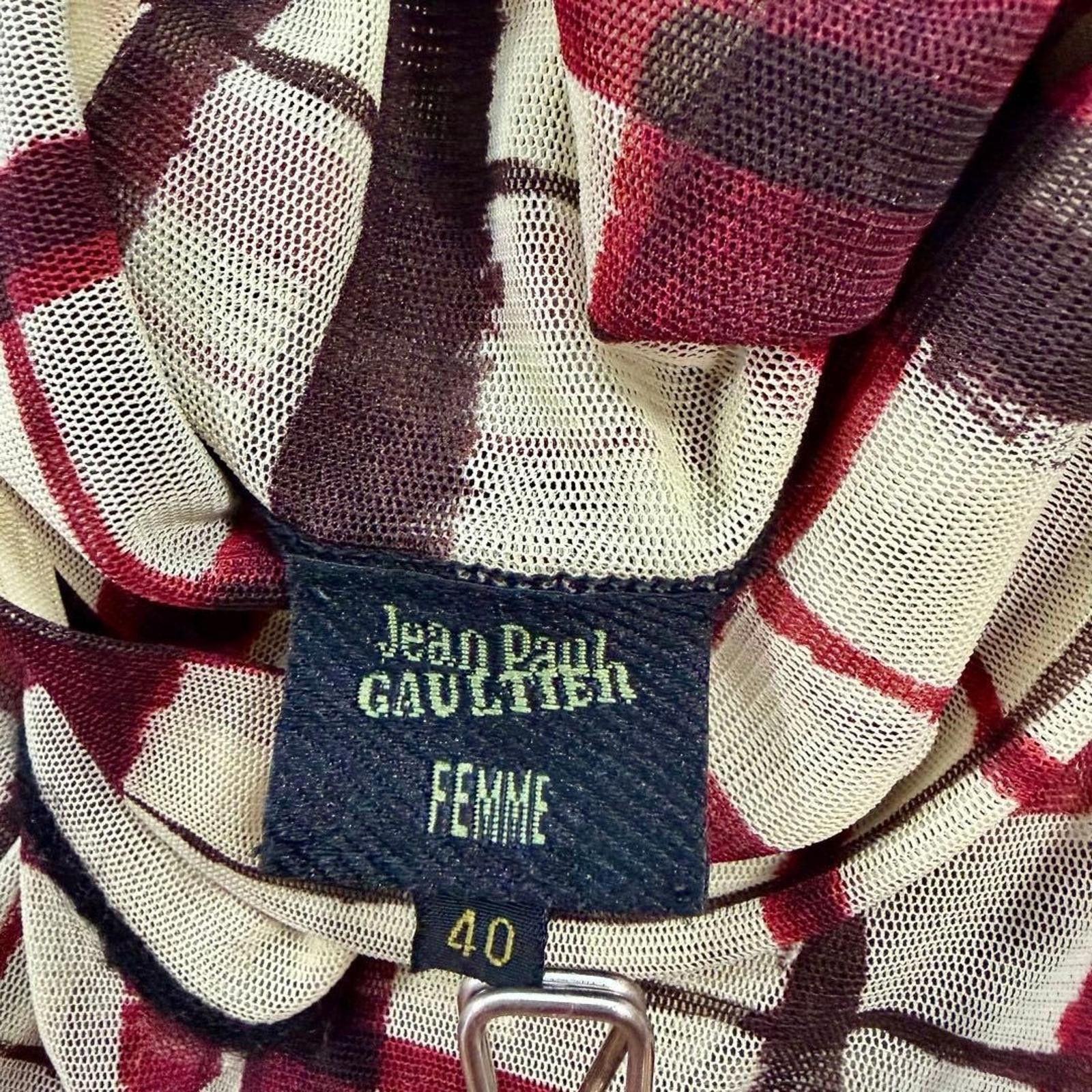 Jean Paul Gaultier Jean Paul Gaultier - Turtleneck Powernet Check Sheer Sleeves Size M / US 6-8 / IT 42-44 - 8 Thumbnail