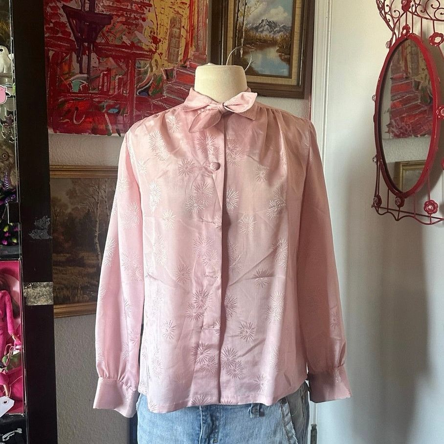 Handmade handmade pink floral long sleeve button up blouse Size M / US 6-8 / IT 42-44 - 1 Thumbnail