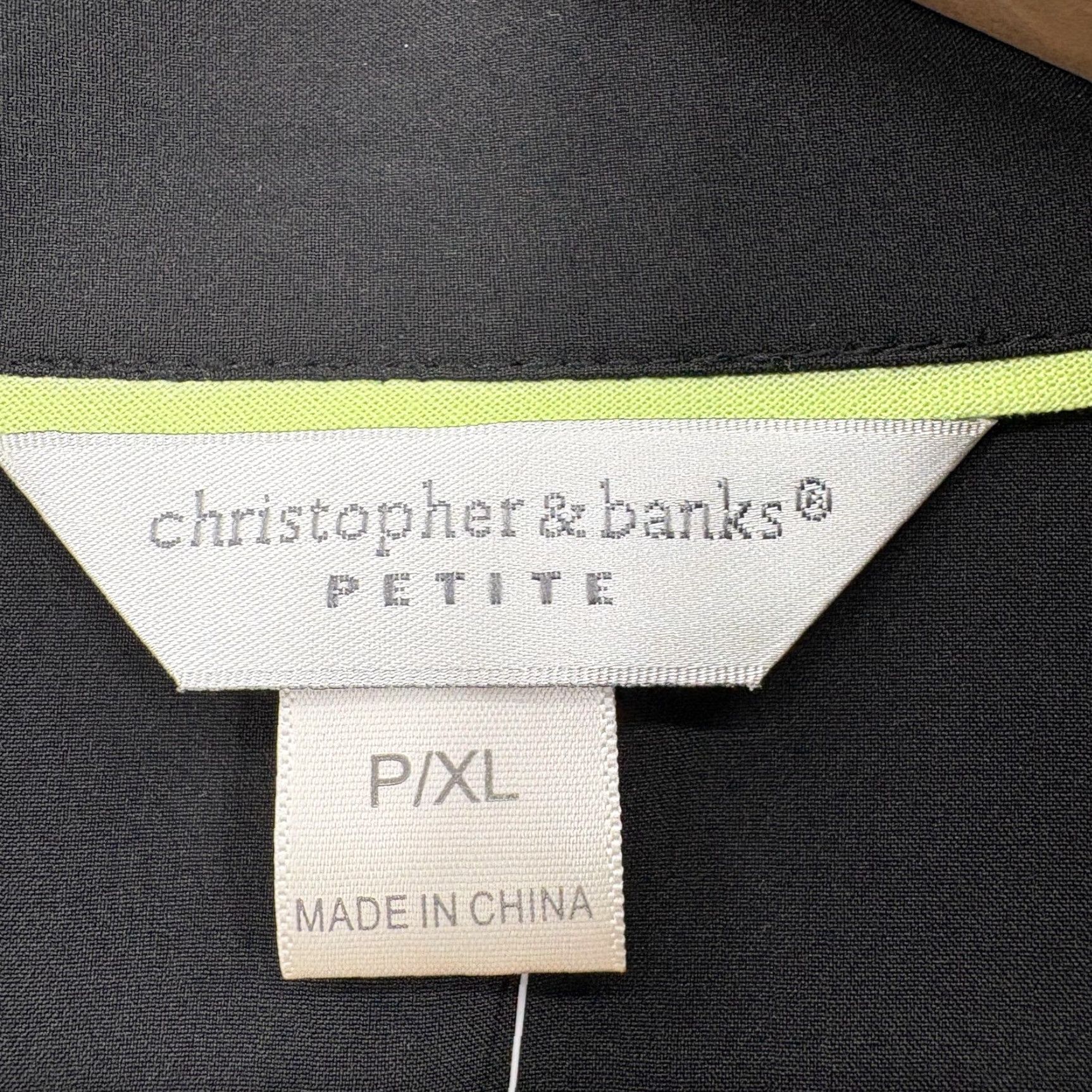 Vintage Christopher & Banks cb Sport Vest Womens Petite XL Black Zip Pockets Neon Gym Jacket Windbreaker Sleeveless Pockets Zip 2002? Size XL / US 12-14 / IT 48-50 - 4 Thumbnail