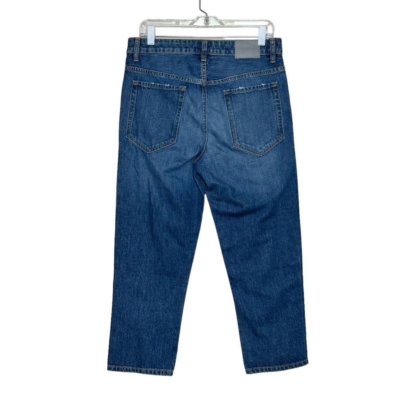 6397 6397 Blue Button Closure Shorty Cropped Baggy Jeans size 27 Size 32" / US 10 / IT 46 - 2 Thumbnail