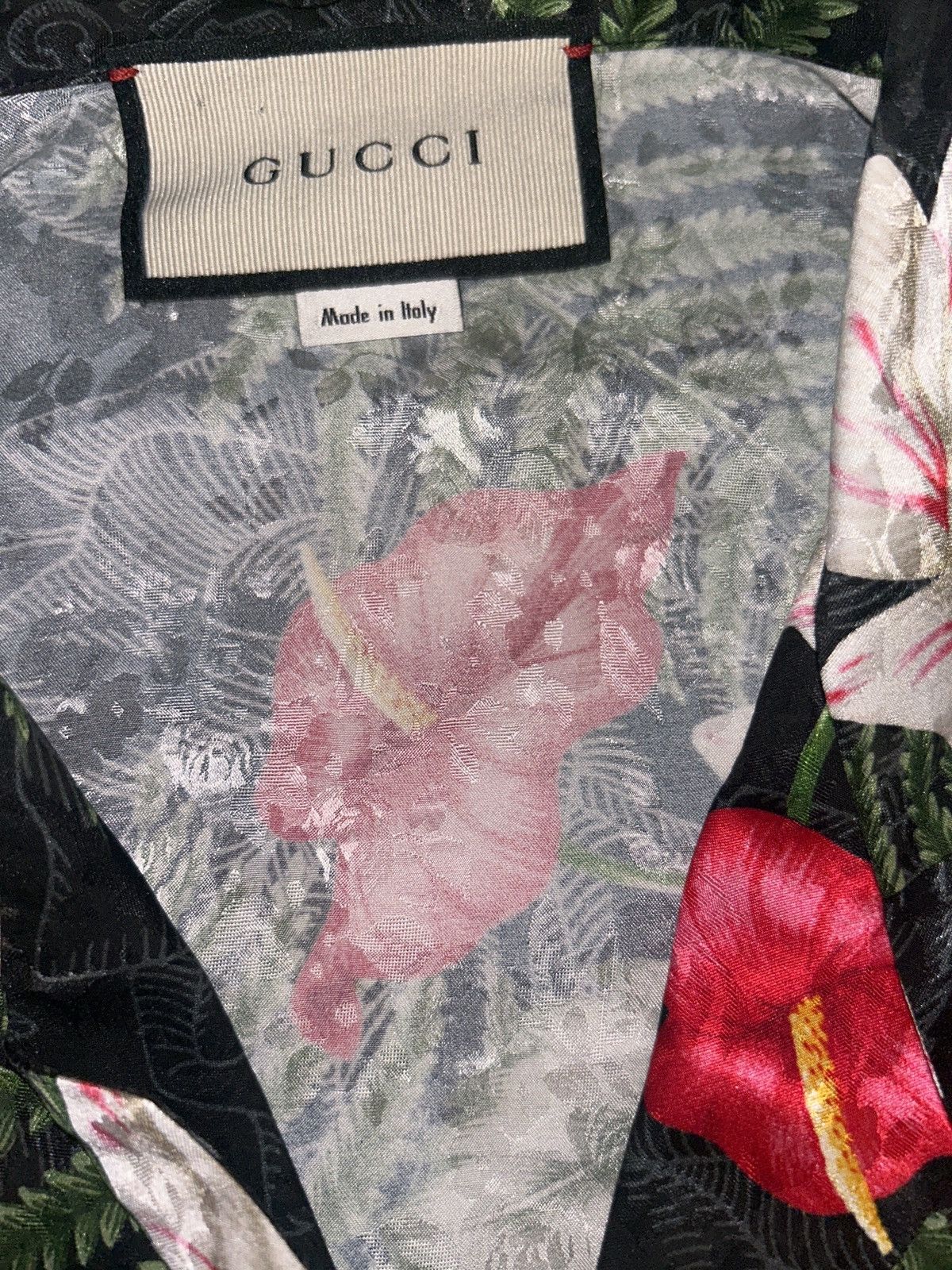 Gucci Men's GUCCI Hawaiian Floral Print Short Sleeve Shirt Size US M / EU 48-50 / 2 - 5 Thumbnail