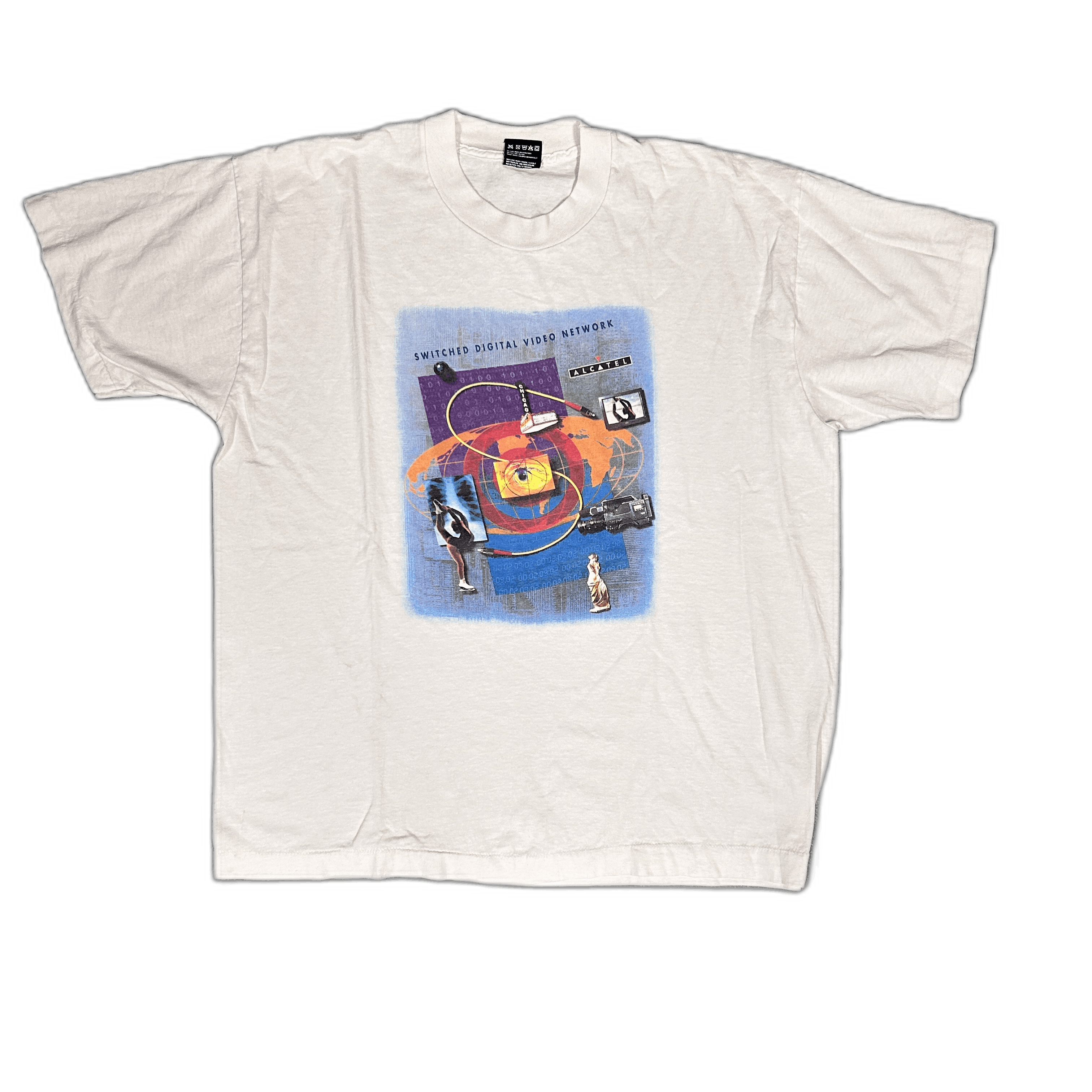 Fruit Of The Loom Vintage 90s Switched Digital Video Network T-Shirt Size US XL / EU 56 / 4 - 1 Thumbnail