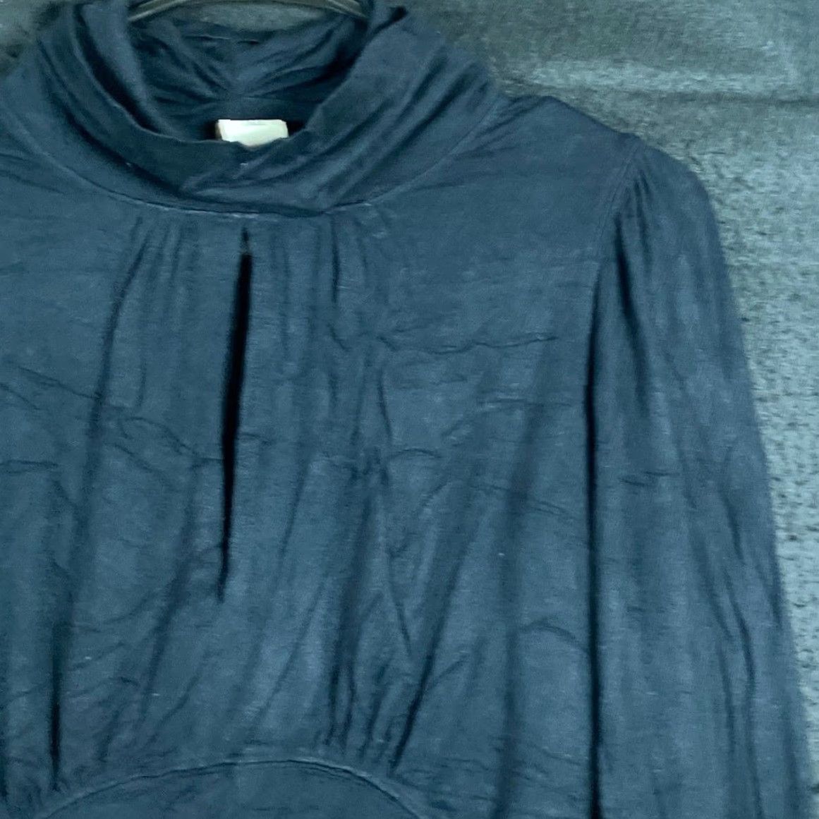 Free People We The Free Womens Shirt Black Mock Neck Keyhole Cropped Long Sleeve XS Size XS / US 0-2 / IT 36-38 - 5 Thumbnail