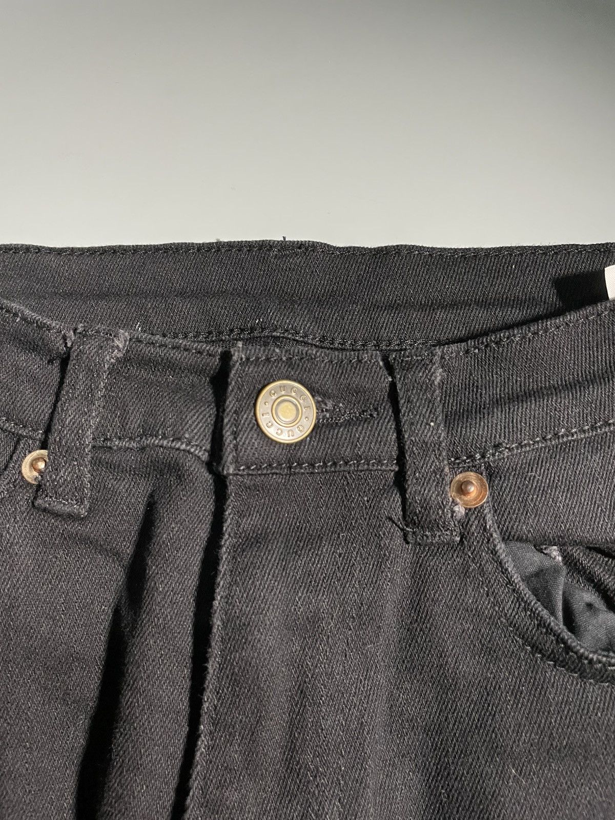 Gucci Gucci X Unskilled Worker Black Denim Floral Skinny Fit Jeans Size 26" / US 2 / IT 38 - 5 Thumbnail