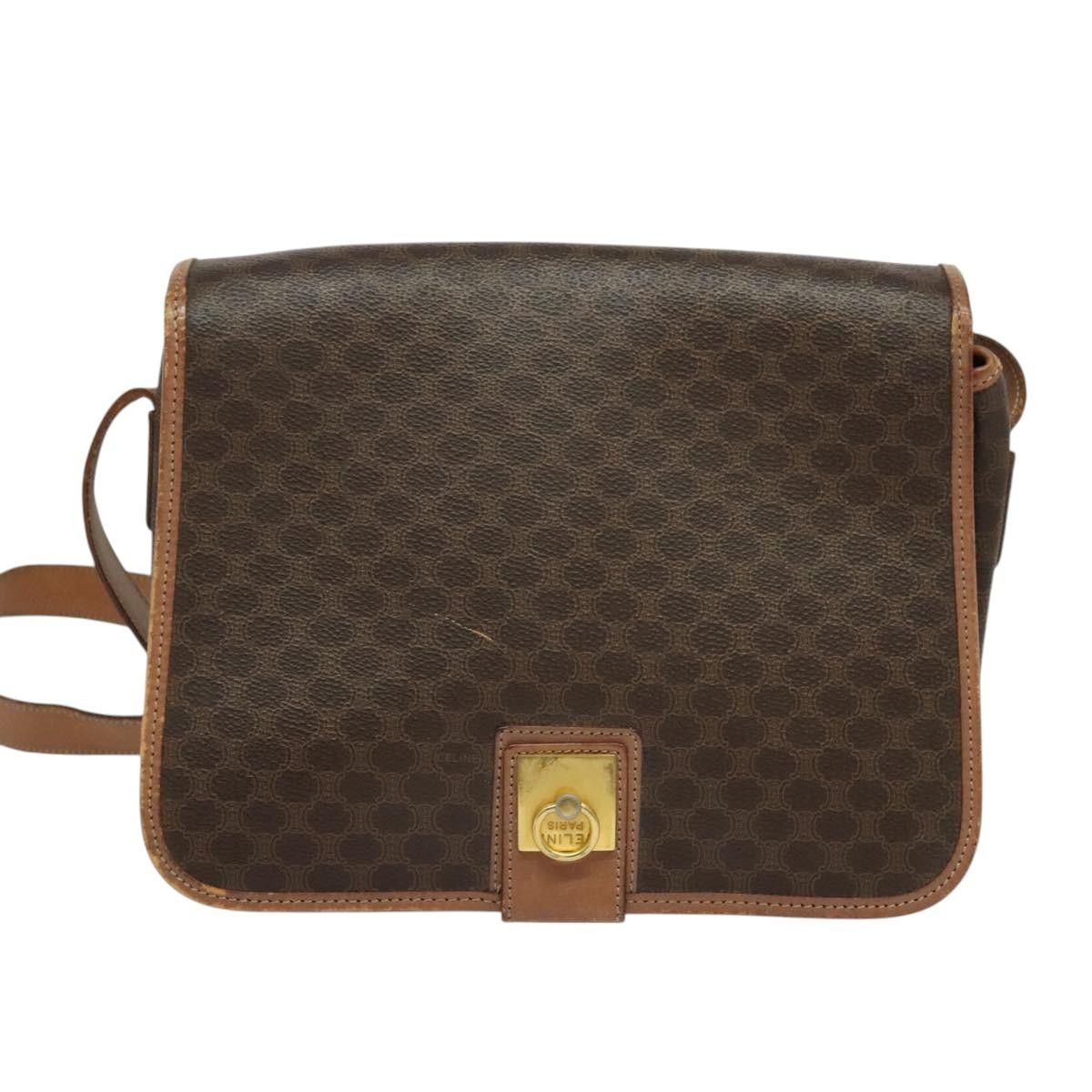 Celine CELINE Macadam Canvas Shoulder Bag Pvc Leather Brown Gold Size ONE SIZE - 2 Thumbnail