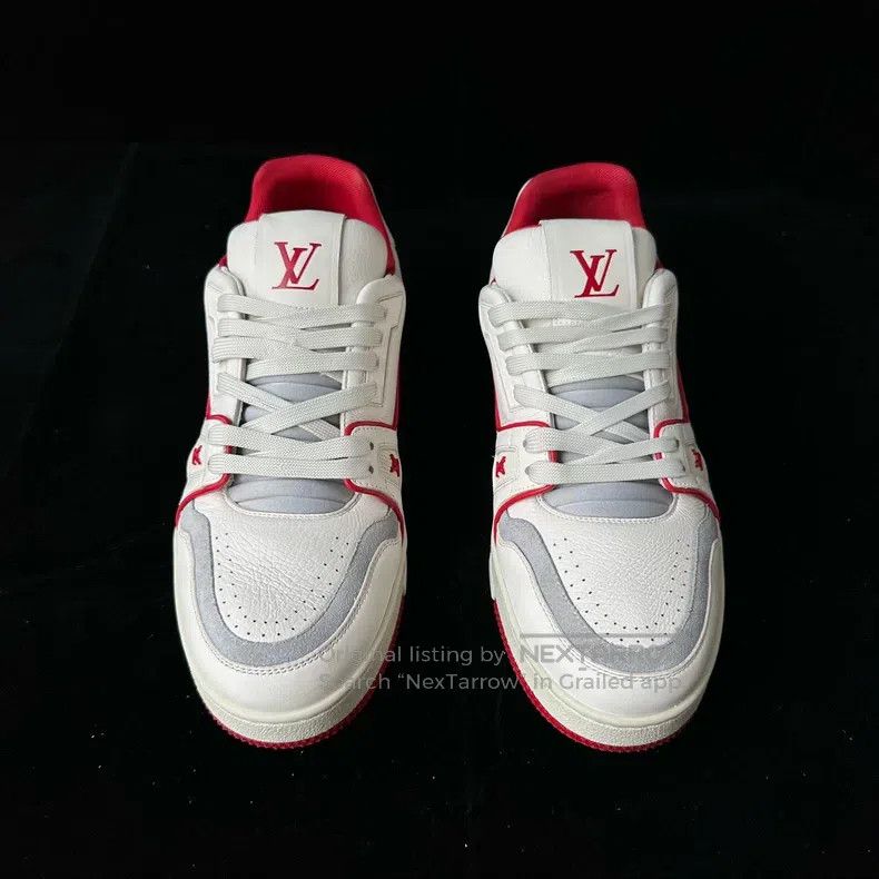 Louis Vuitton Louis Vuitton Trainer White and Red Patchwork Shoes Size US 8.5 / EU 41-42 - 5 Thumbnail