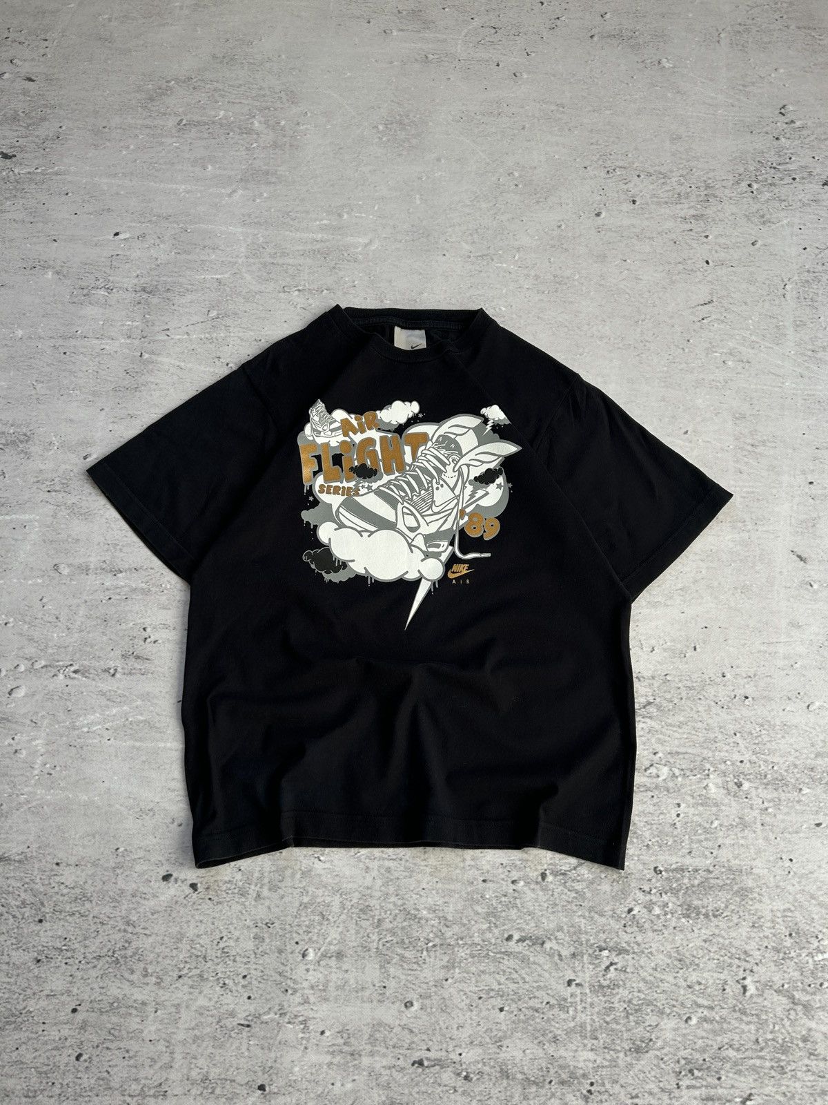 Nike × Vintage Vintage Nike Air Big Logo Black T-shirt 00s Size US S / EU 44-46 / 1 - 2 Thumbnail