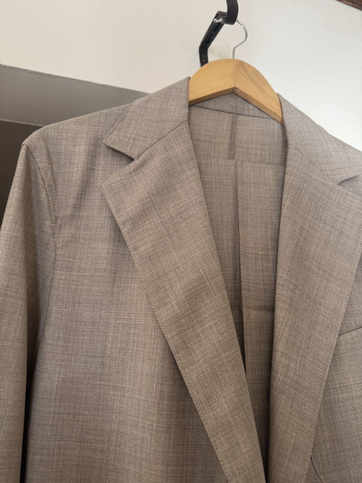 Stoffa ($2890) Taupe Undyed Wool Suit Size 42R - 10 Thumbnail