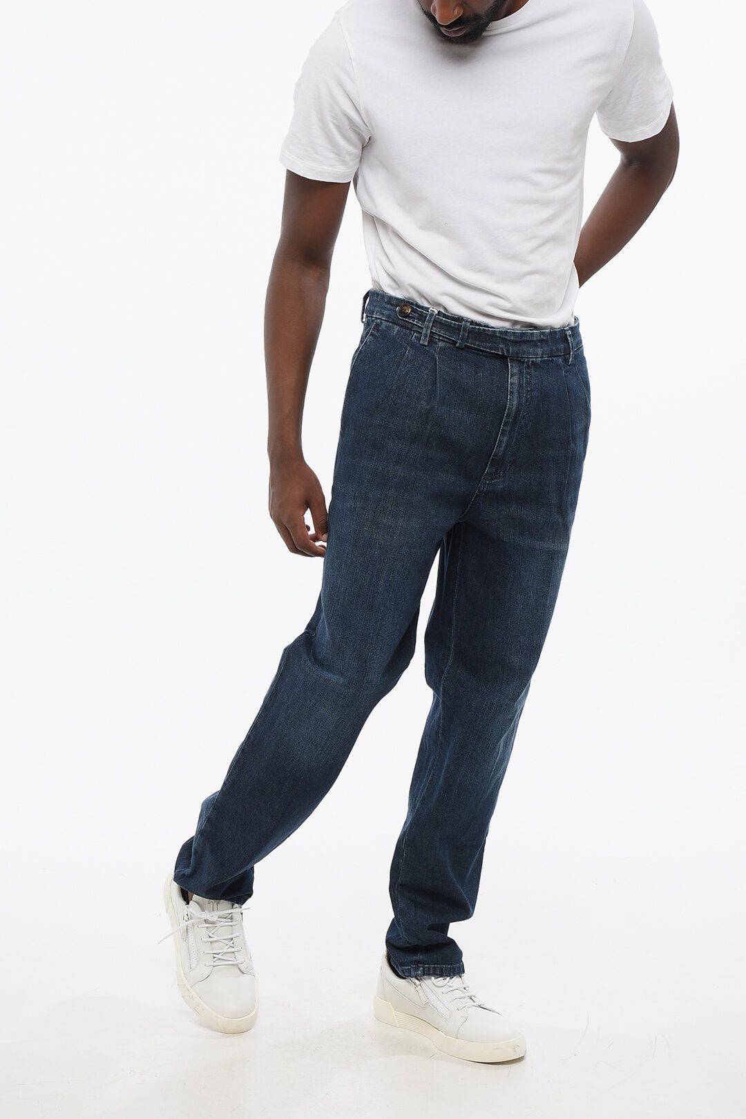 og1mm0725 Double-pleated Regular Fit Denim in Blue