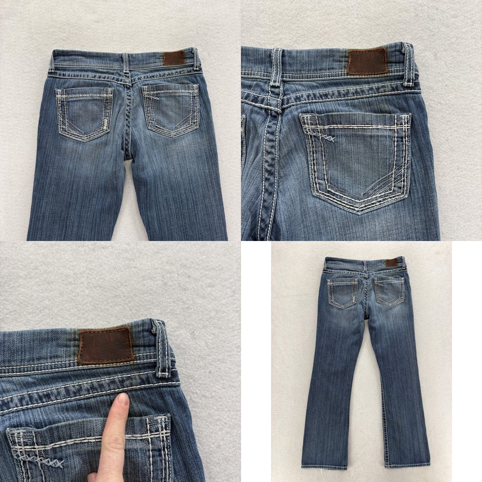 BKE VINTAGE Buckle BKE Kate Bootcut Jeans Womens 28x31.5 Blue Low Rise Stretch Grunge Y2K Size 28" / US 6 / IT 42 - 9 Thumbnail