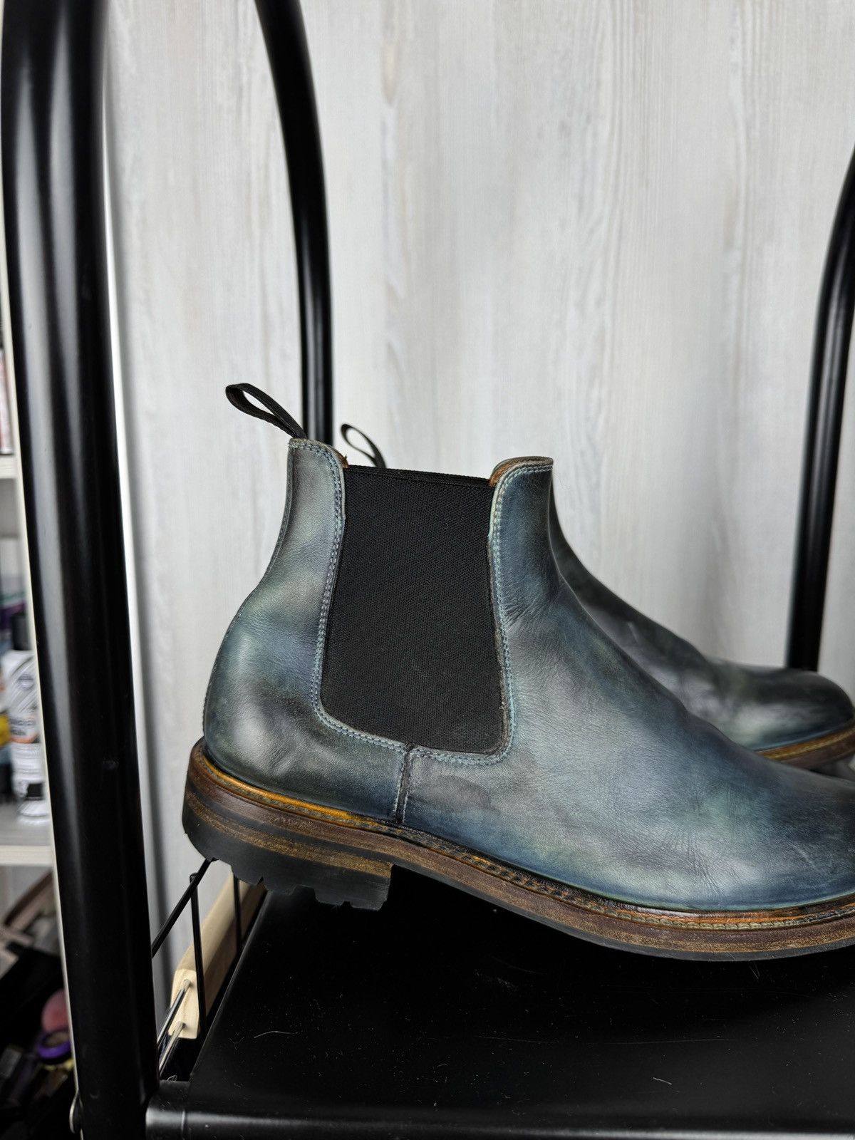 Handmade Italian bespoke Handmade Calfskin Vibram sole Chelsea boots Size US 7.5 / EU 40-41 - 3 Thumbnail