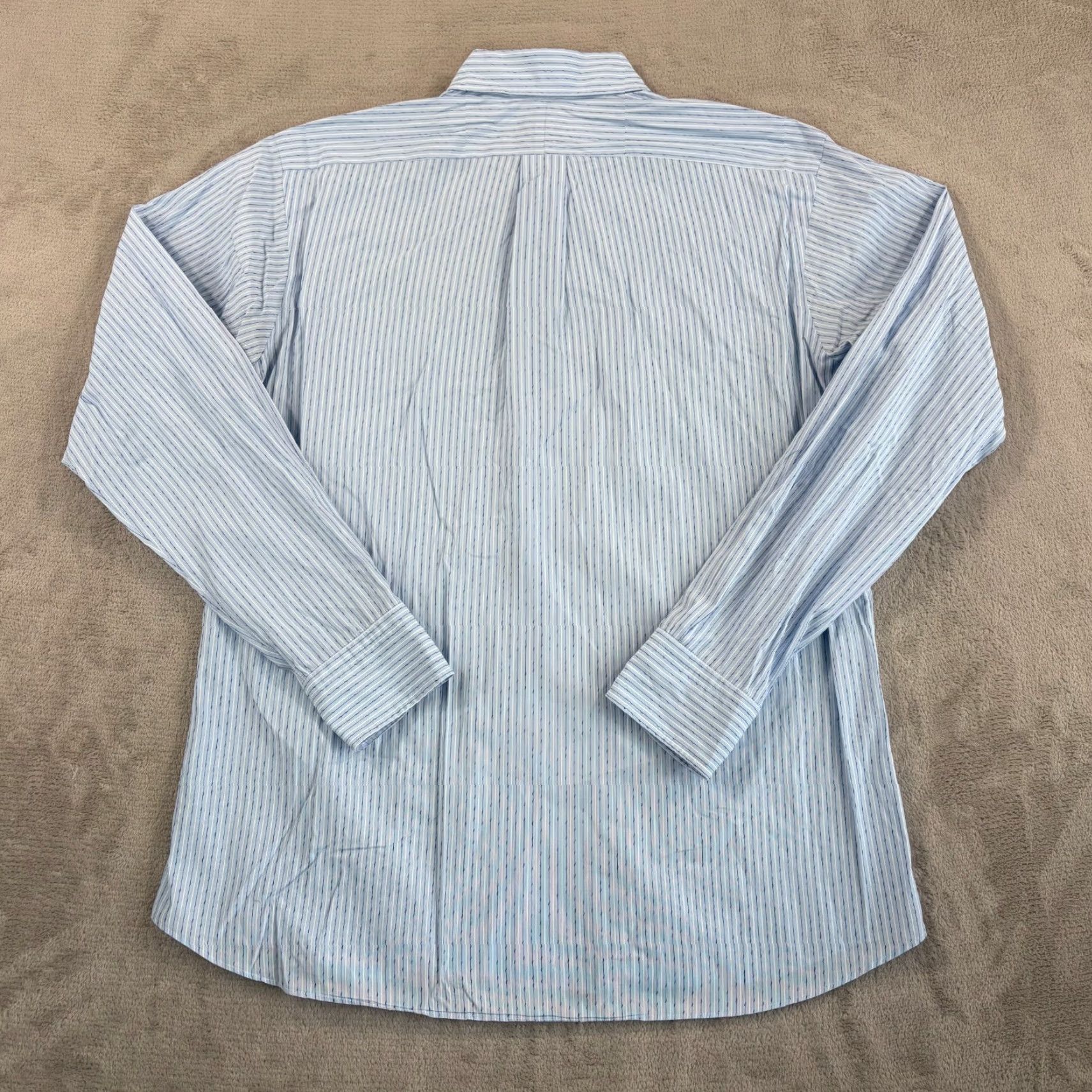 Hamilton Hamilton Co. 1883 Shirt Men Large Blue Striped Button-Up with Mother of Pearl Buttons USA Made Size US L / EU 52-54 / 3 - 4 Thumbnail