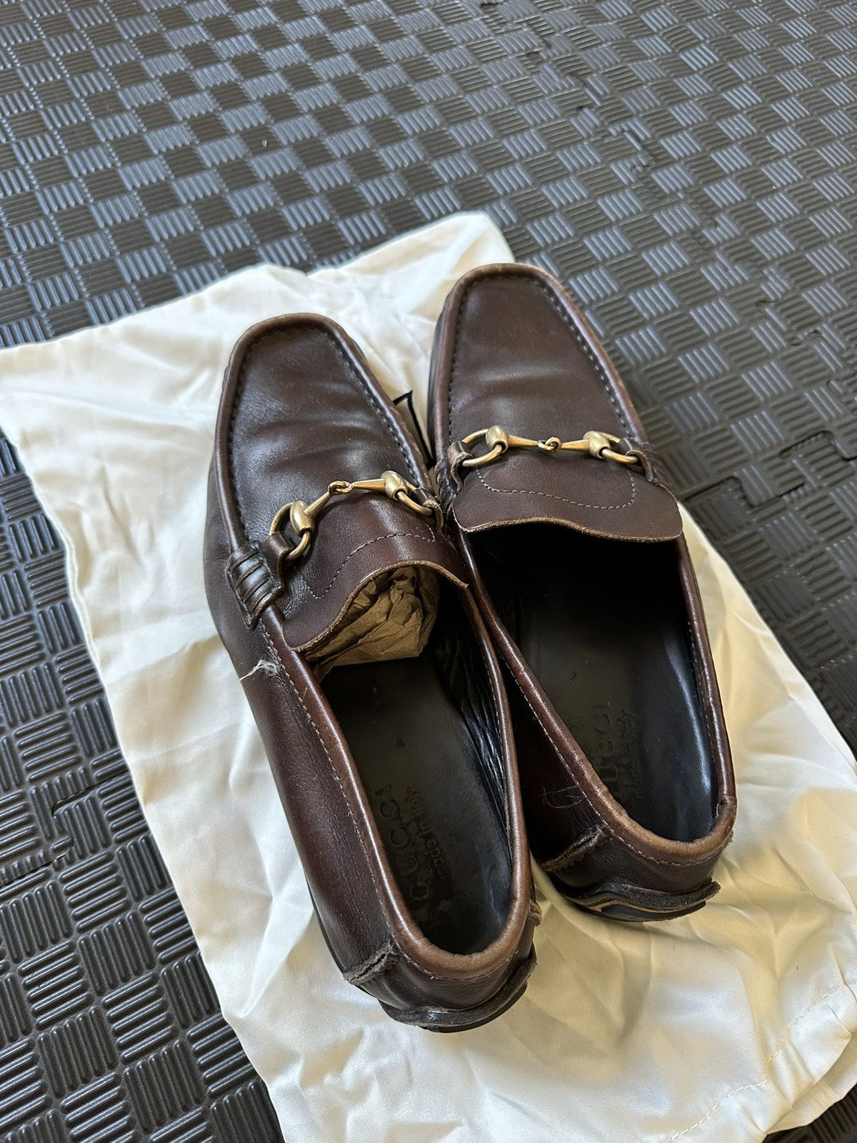 Gucci Brown Leather Gucci Drivers Size US 9 / EU 42 - 3 Thumbnail