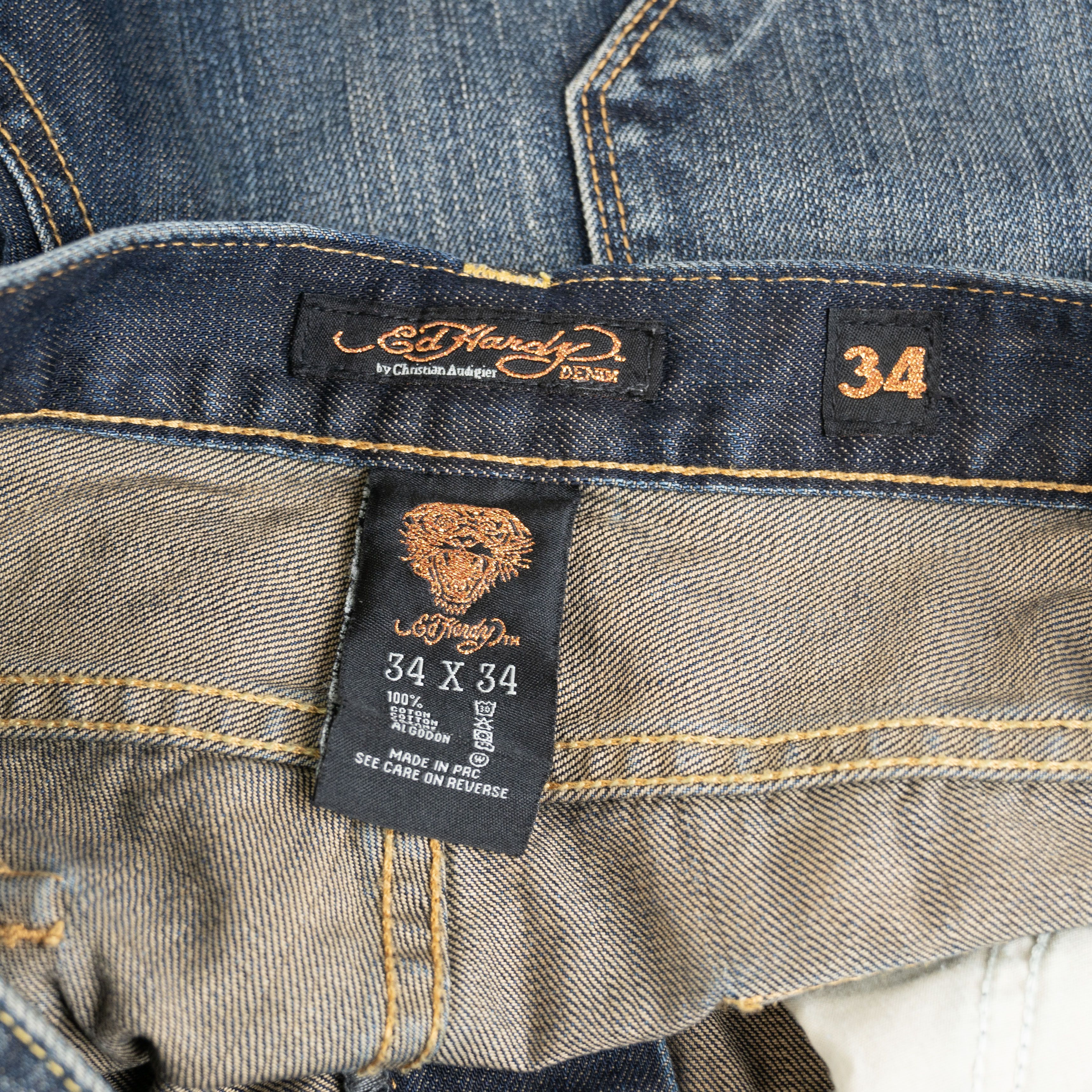 Christian Audigier × Ed Hardy × Vintage Vintage Ed Hardy Lot 2009 Denim Jeans Size US 34 / EU 50 - 3 Thumbnail