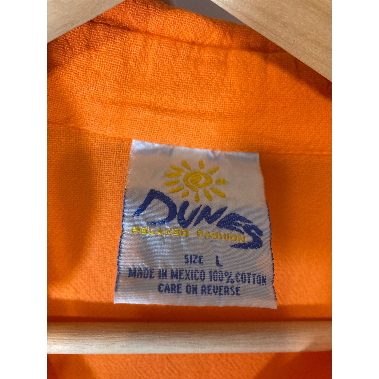 Other Dunes Orange Shell Buttons Textured Button Up Blouse Top Size L / US 10 / IT 46 - 6 Thumbnail