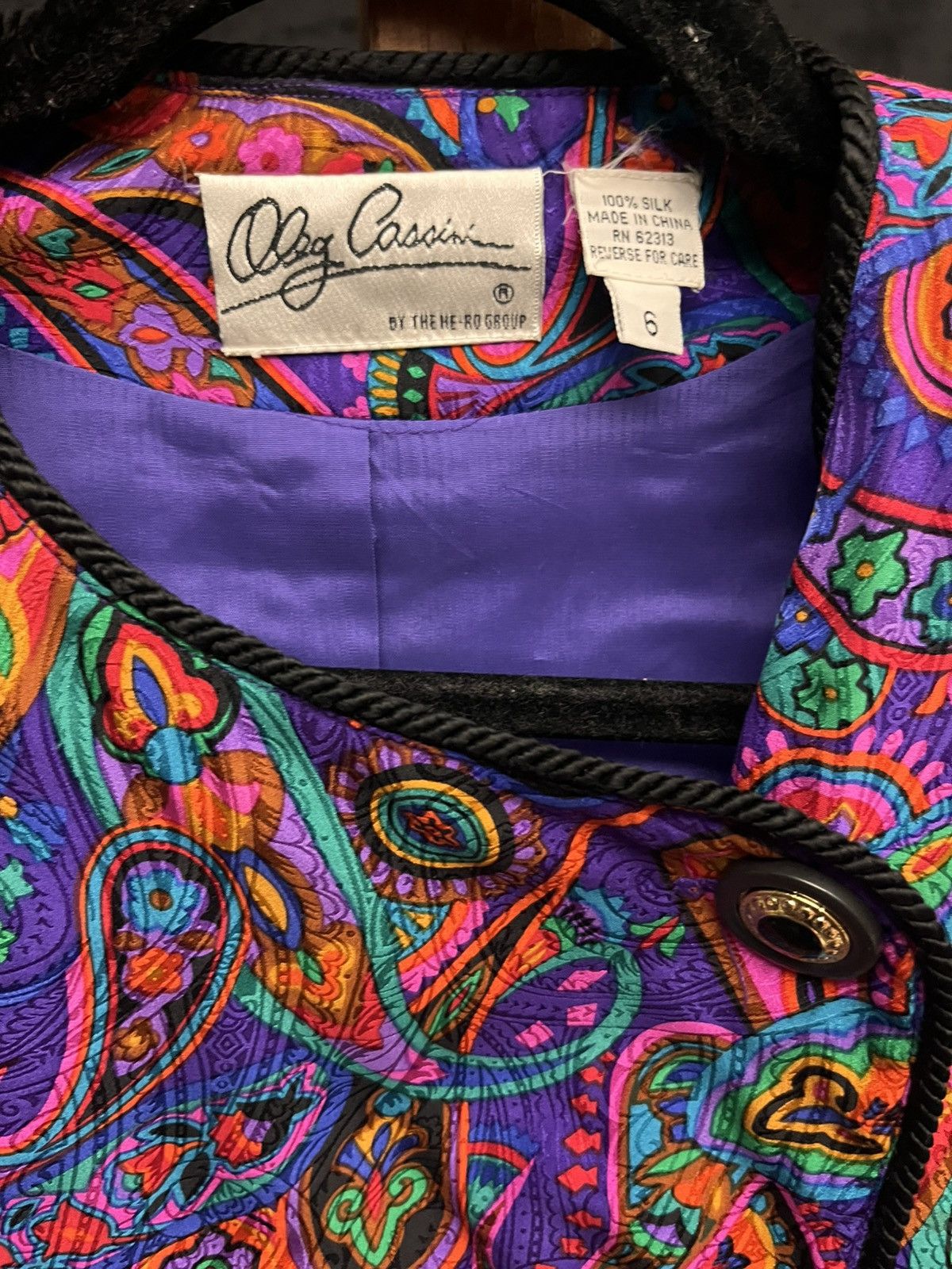 Oleg Cassini Vintage Oleg Cassini Paisley Silk Jacket Size M / US 6-8 / IT 42-44 - 2 Thumbnail