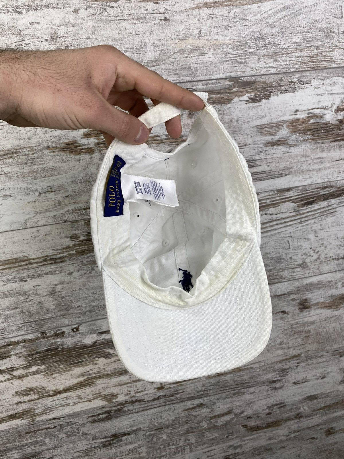 Polo Ralph Lauren × Vintage Mens Vintage Polo Ralph Lauren White Cap hats logo y2k rare Size ONE SIZE - 7 Thumbnail