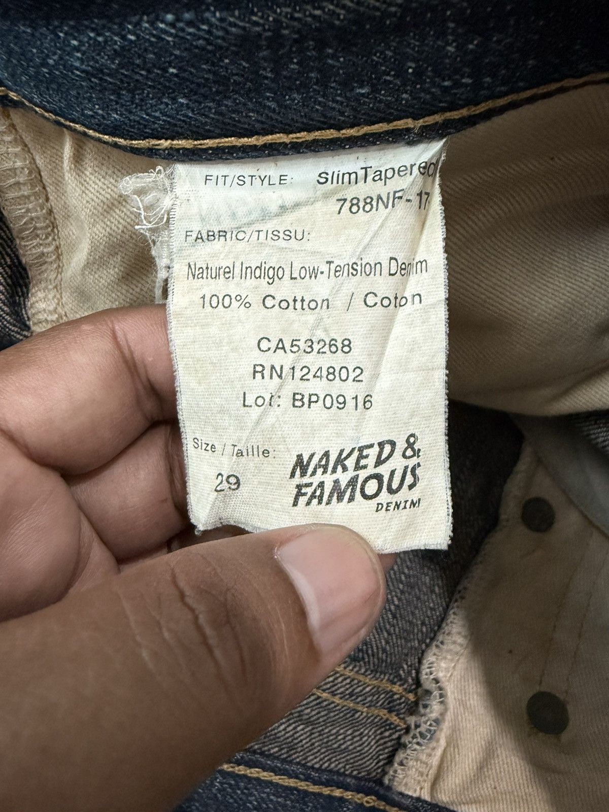 Naked & Famous Naked & Famous x Burgus Plus Selvedge Denim Slim Tapered Size US 29 - 14 Thumbnail