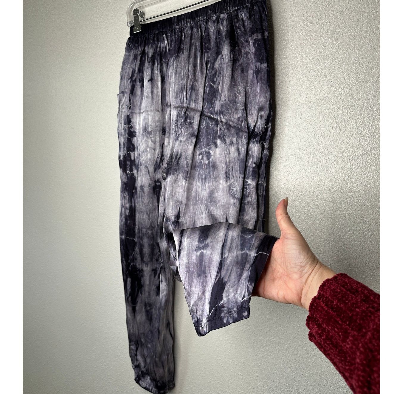 Nation LTD Nation Ltd Purple Cream Tie Dye Satin Elastic Waist Pants S Size 27" / US 4 / IT 40 - 5 Thumbnail