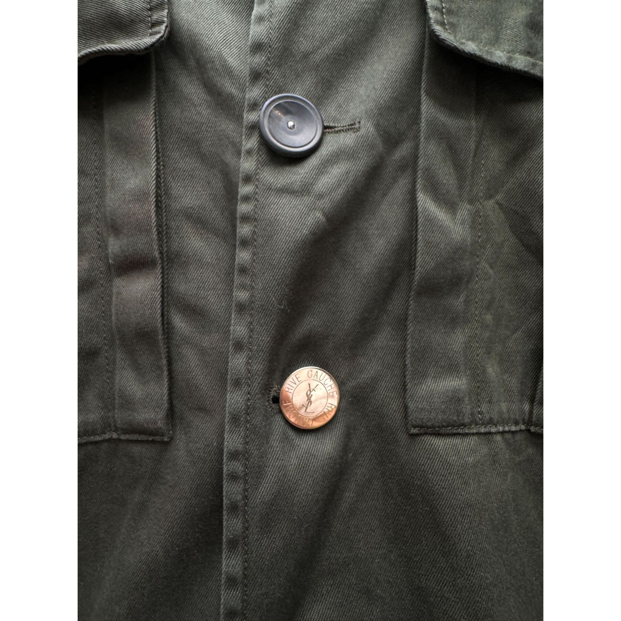 Yves Saint Laurent 2005 Khaki Military Shirt Size M / US 6-8 / IT 42-44 - 7 Thumbnail