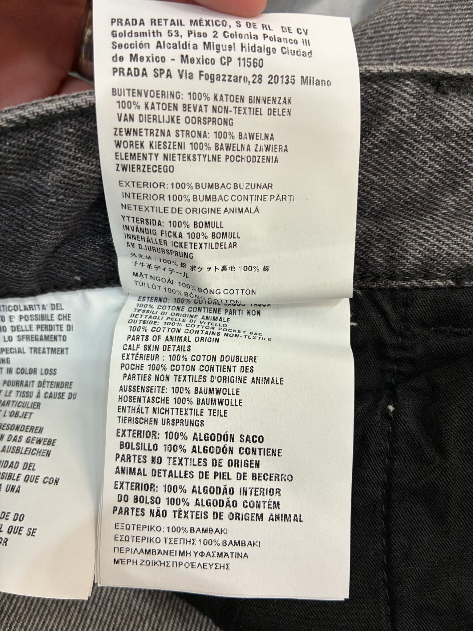 Prada Prada Washed Grey Denim Wide Jeans Size US 38 / EU 54 - 7 Thumbnail