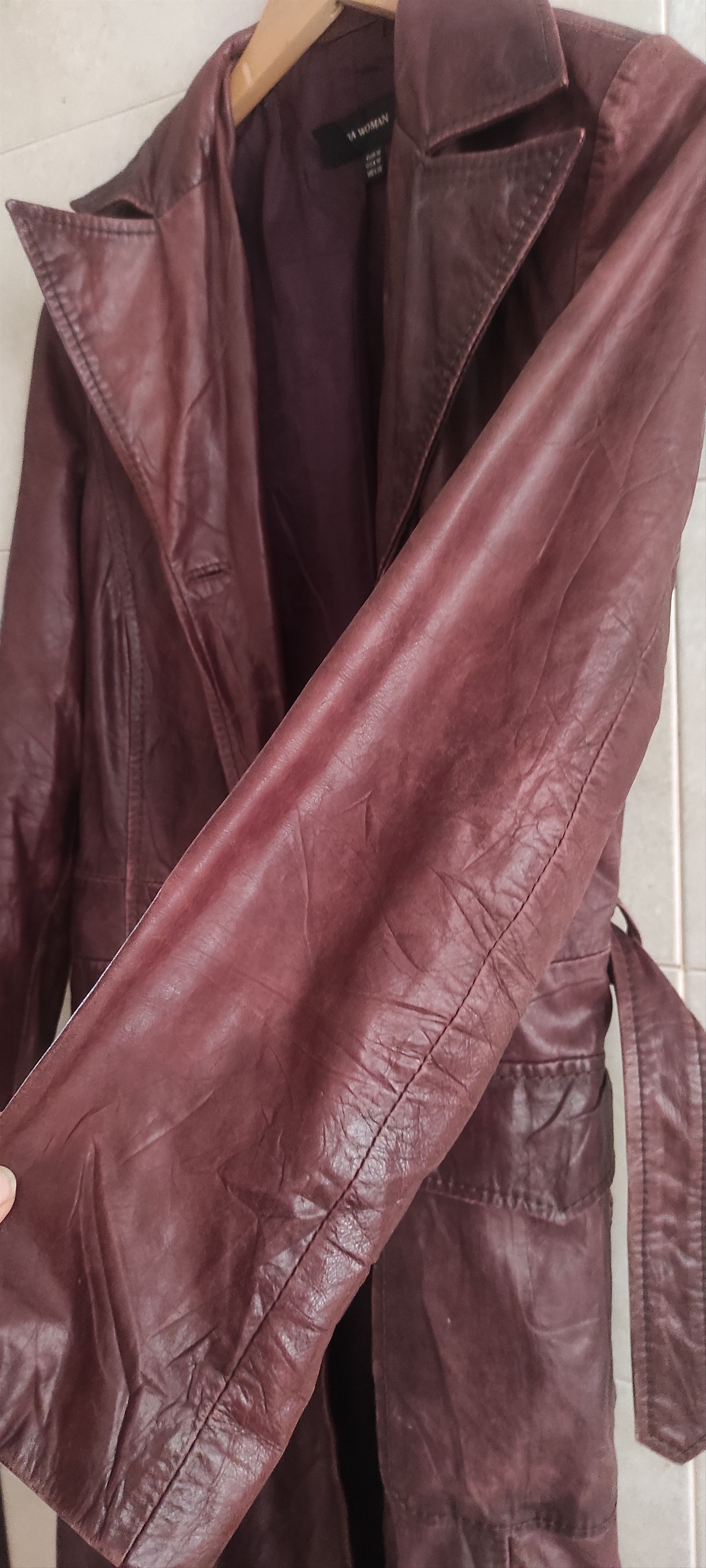 Leather × Zara ZARA Women's Real Leather Belted Trench Coat Size M Size M / US 6-8 / IT 42-44 - 5 Thumbnail
