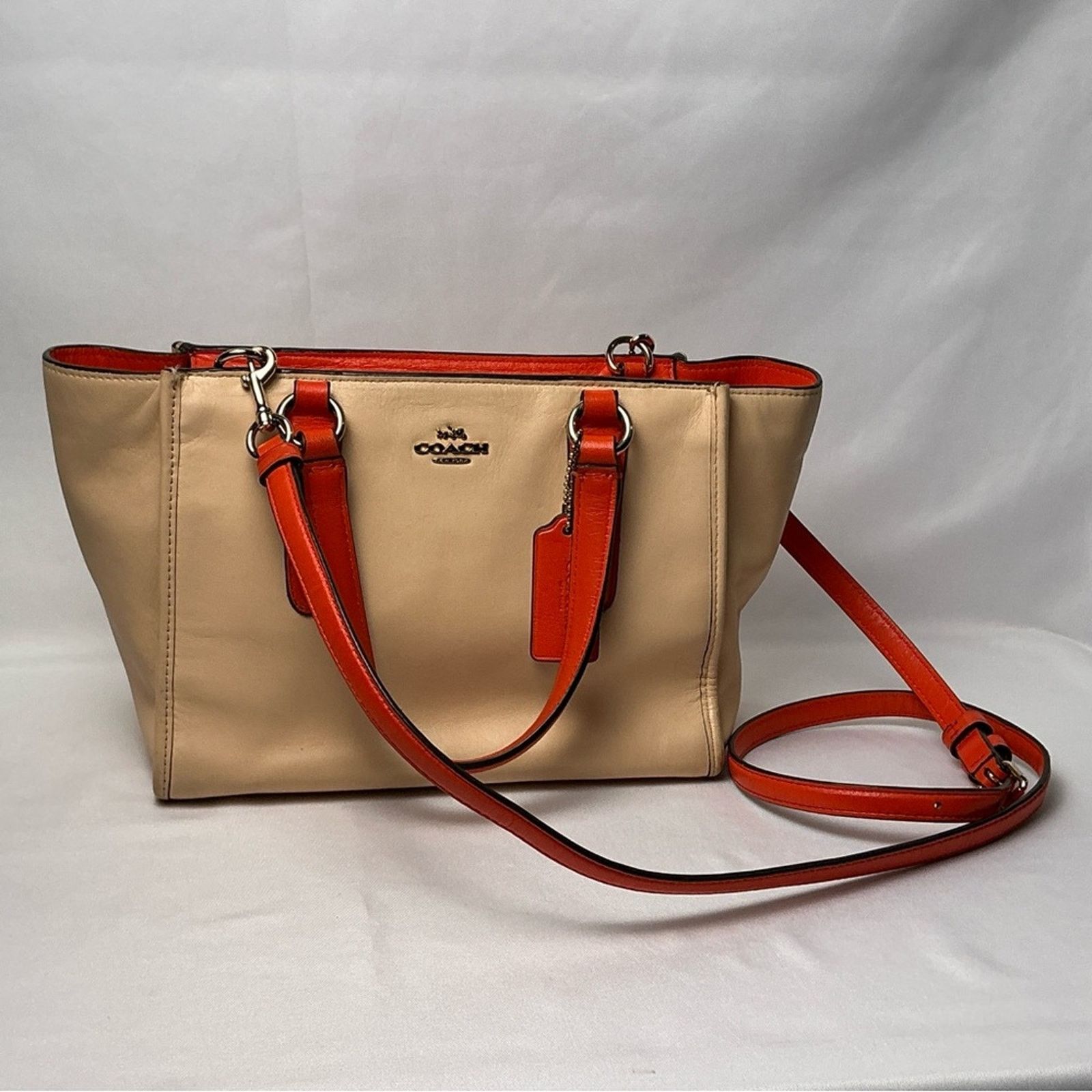 Coach Coach Mini Crosby Carryall 2 Tone Apricot/Coral Leather Size ONE SIZE - 1 Thumbnail