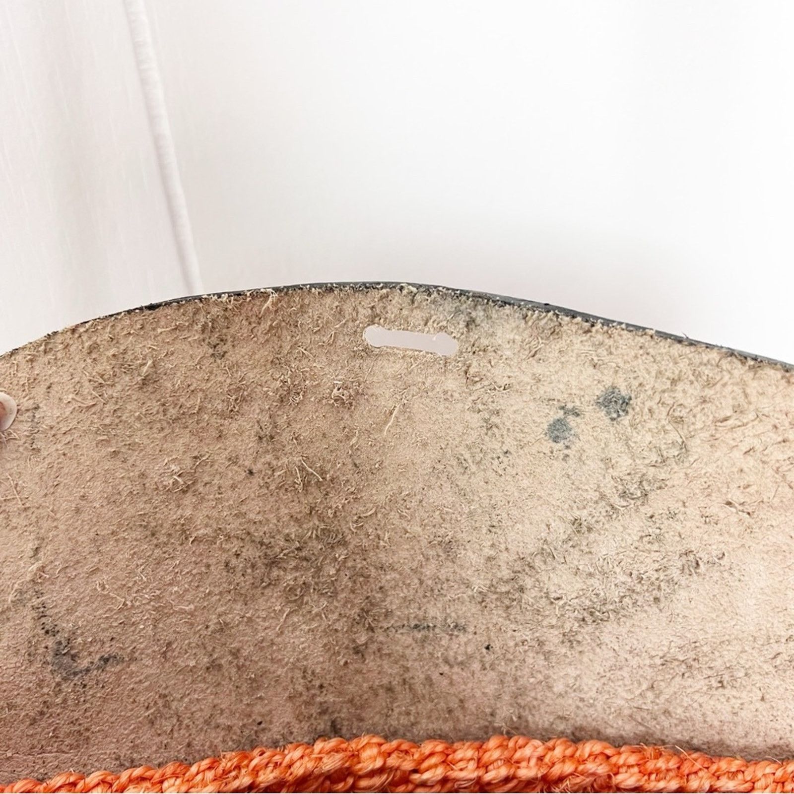 Other Handmade Black Tooled Leather Orange Raffia Crossbody Bag Size ONE SIZE - 2 Thumbnail