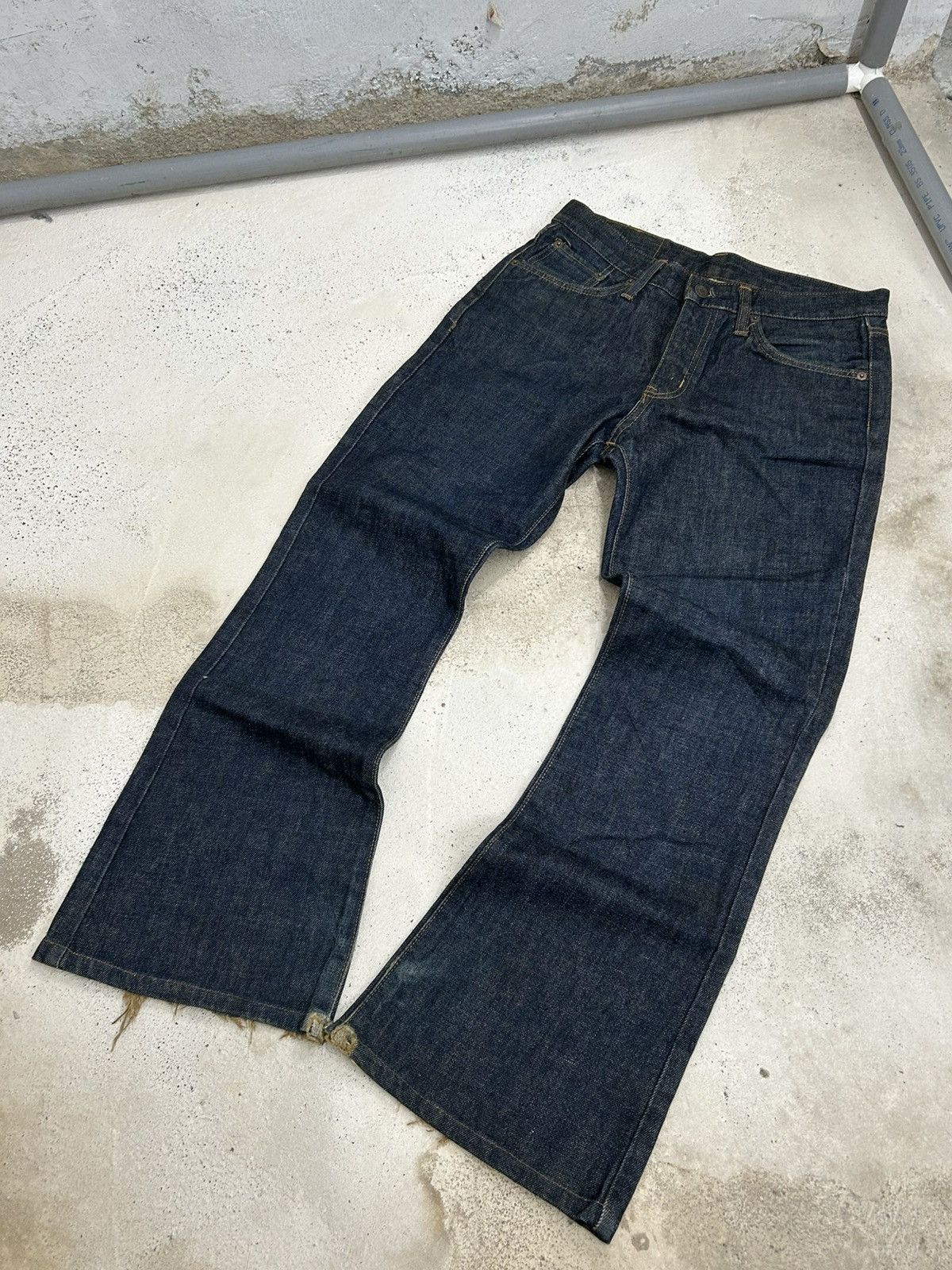 Edwin × Japanese Brand × Vintage Vintage Flare Edwin Japan 53 400XX Distressed Jeans Denim Size US 29 - 3 Thumbnail