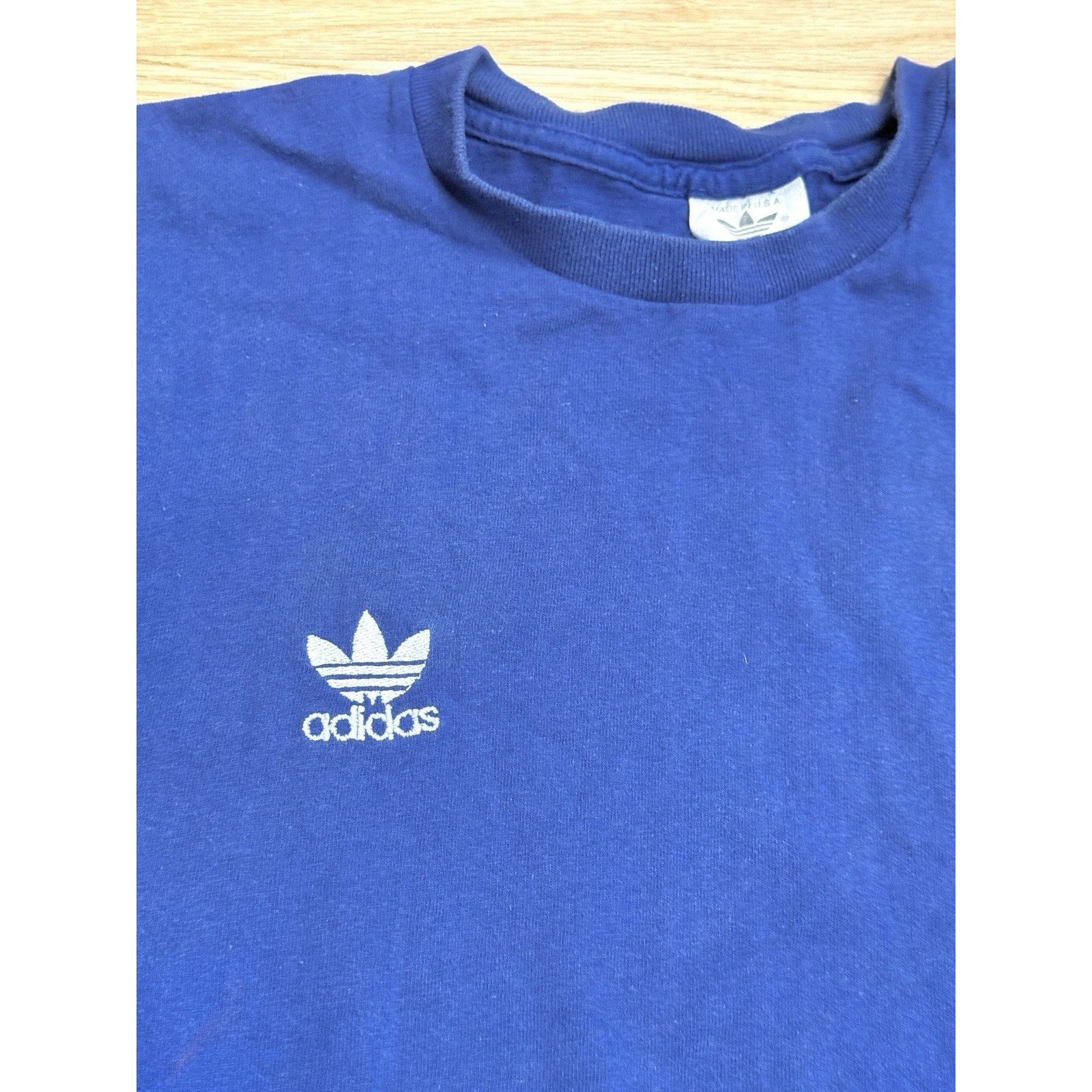 Adidas Vintage 1980s Adidas Trefoil T-Shirt XS SS Double Sided Size US XS / EU 42 / 0 - 3 Thumbnail